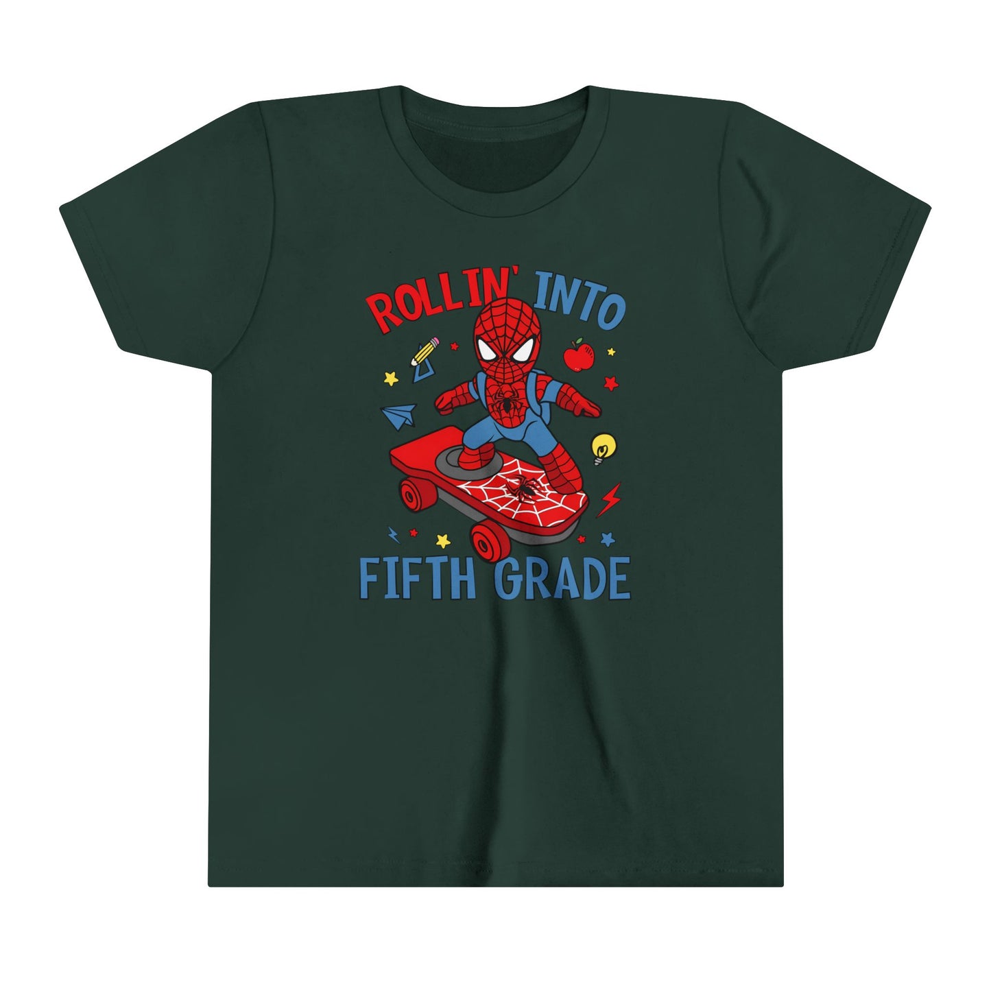 Rollin' Into 5th Grade Youth Short Sleeve Tee