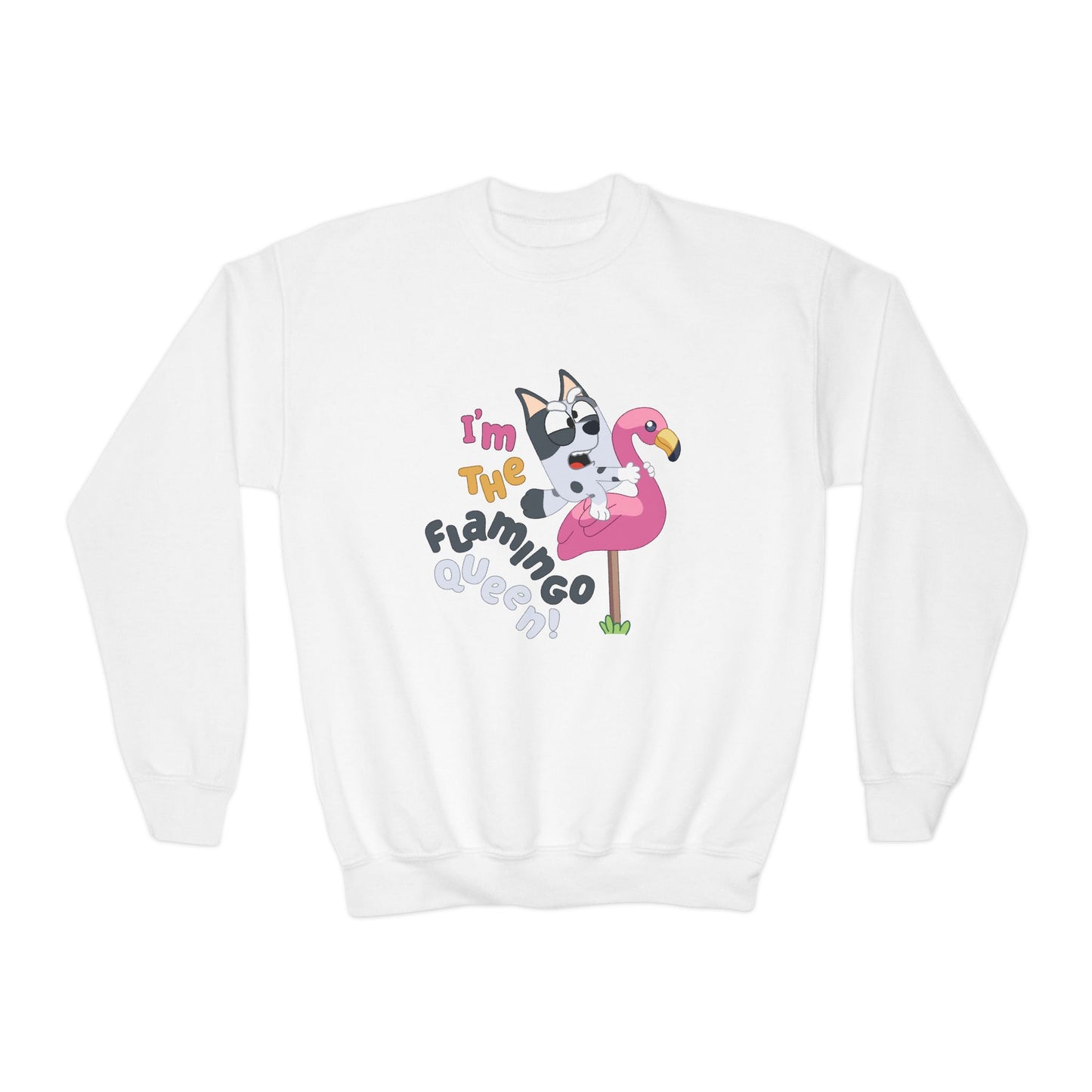 I'm the flamingo queen Youth Crewneck Sweatshirt
