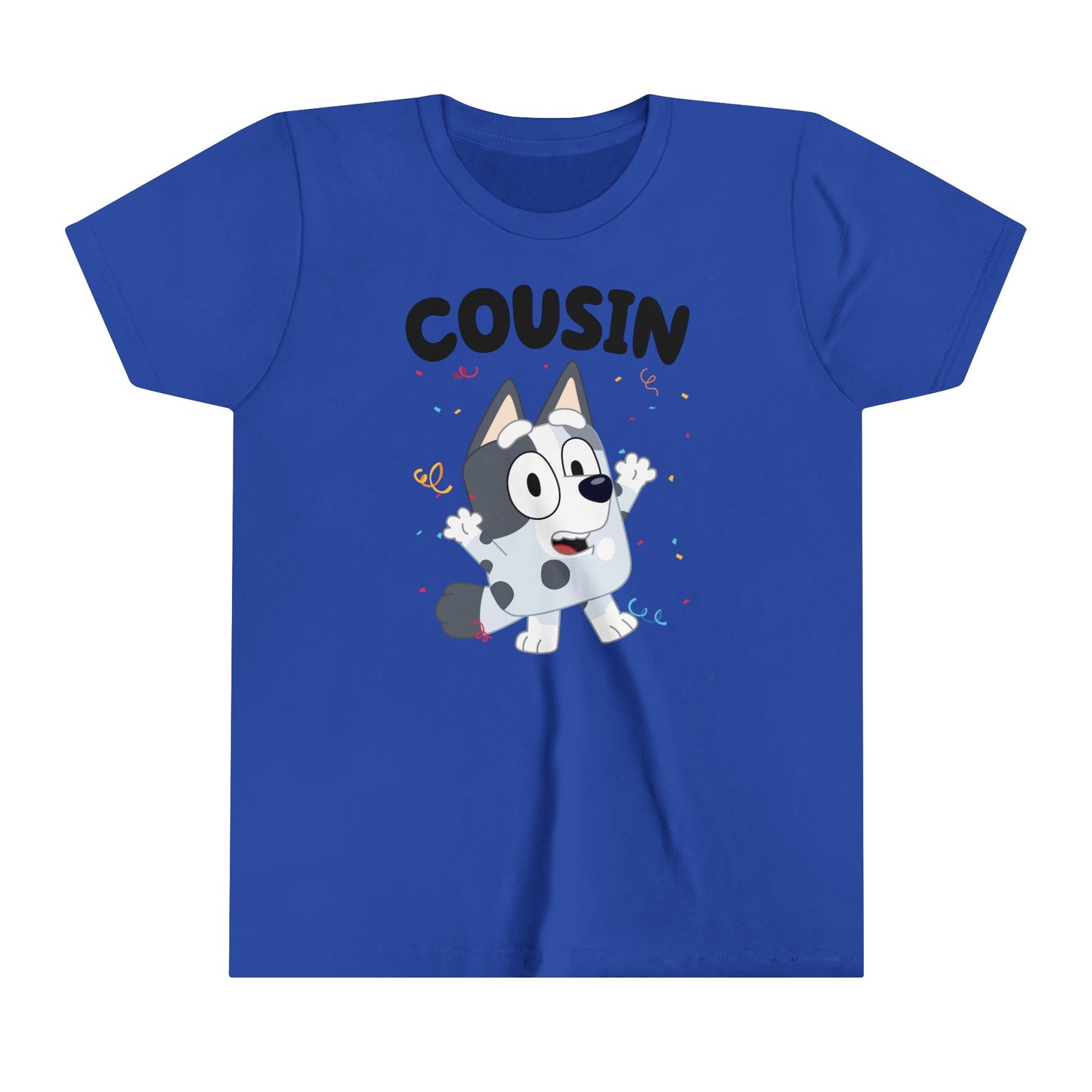 Cousin Muffin Bluey Birthday youth short sleeve Tshirt