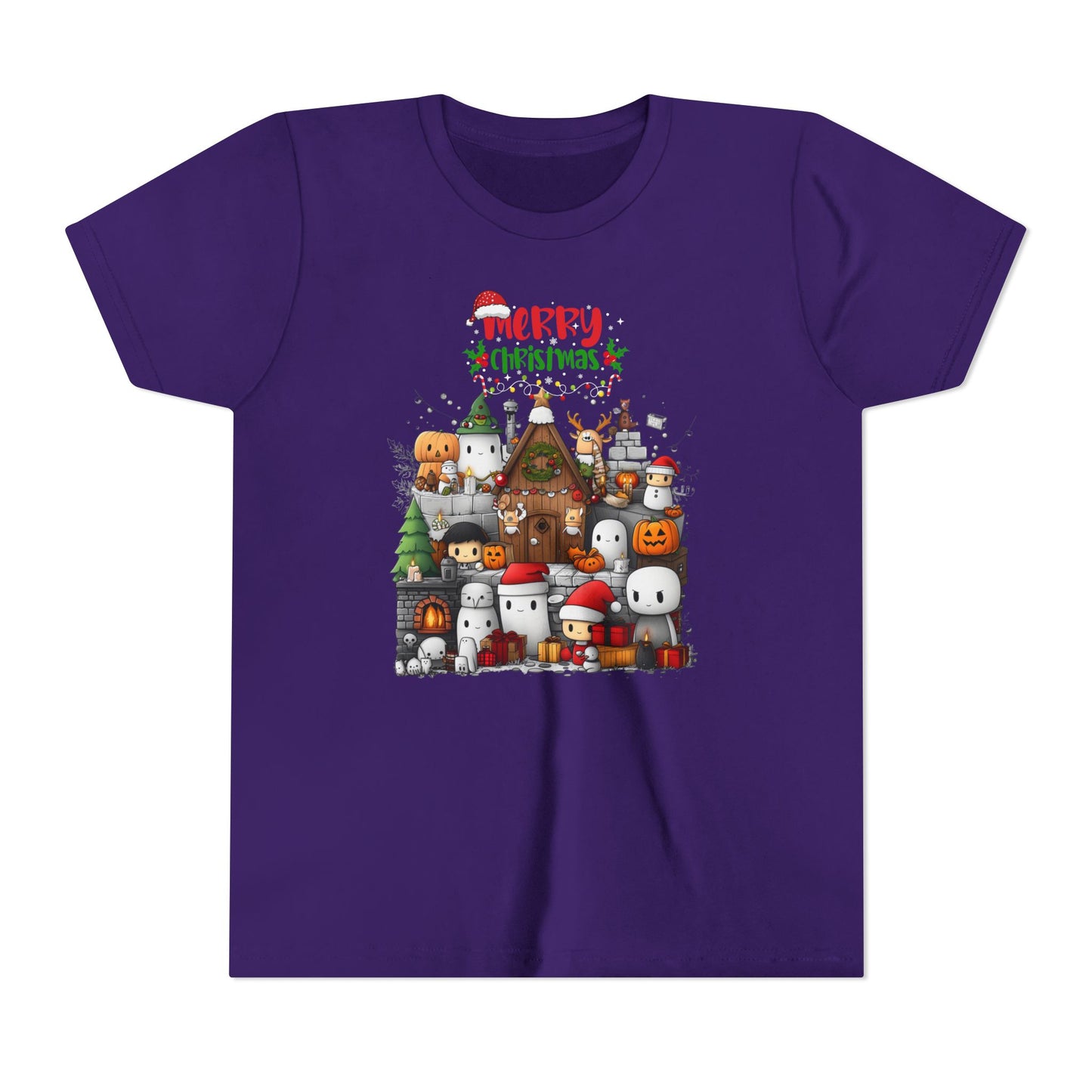 Merry Mine-craft Christmas Youth Short Sleeve Tee