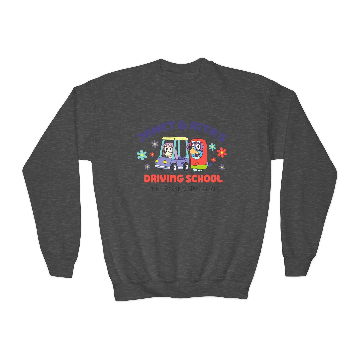 Janet and Rita's Driving School Youth Crewneck Sweatshirt
