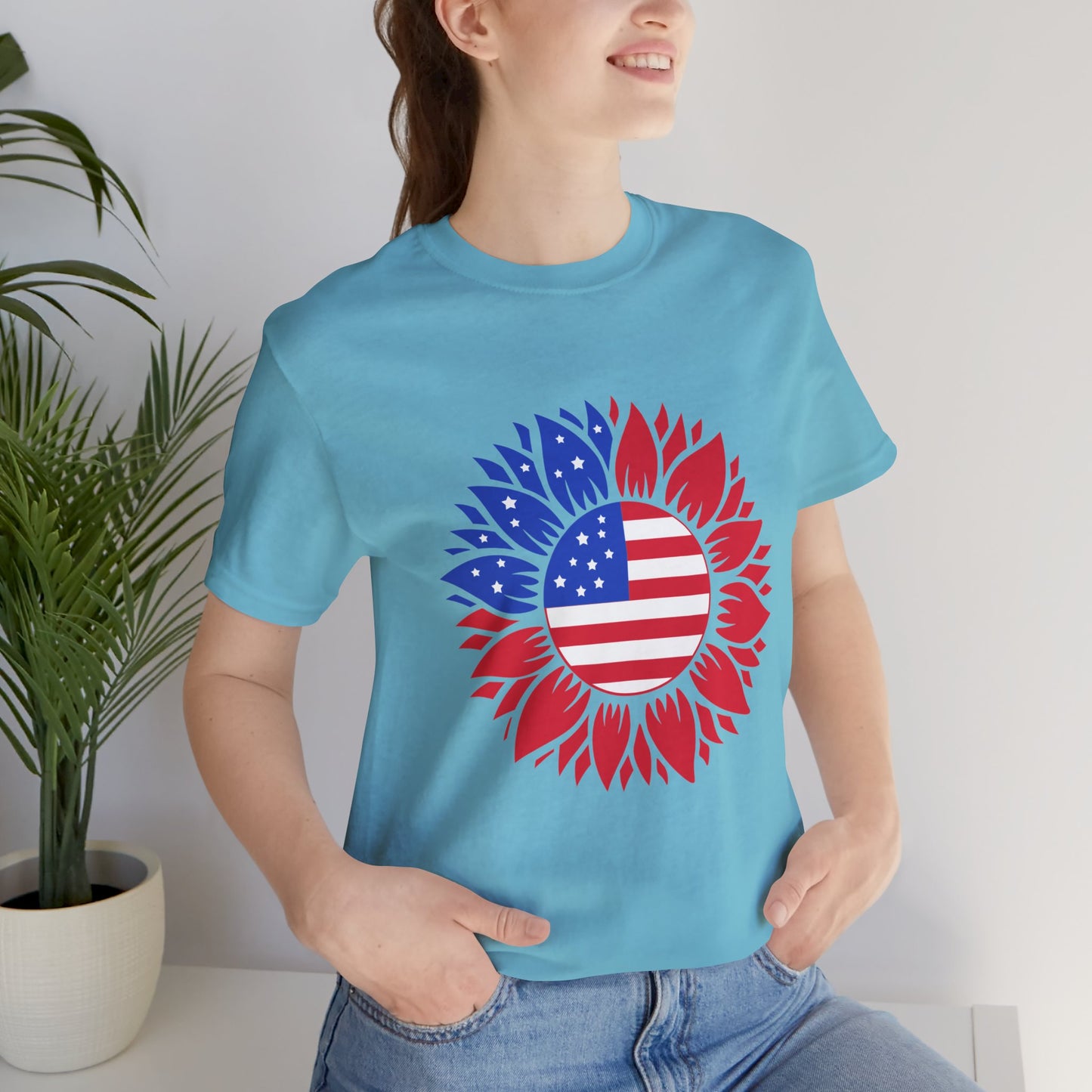 American Sunflower Jersey Short Sleeve Tee