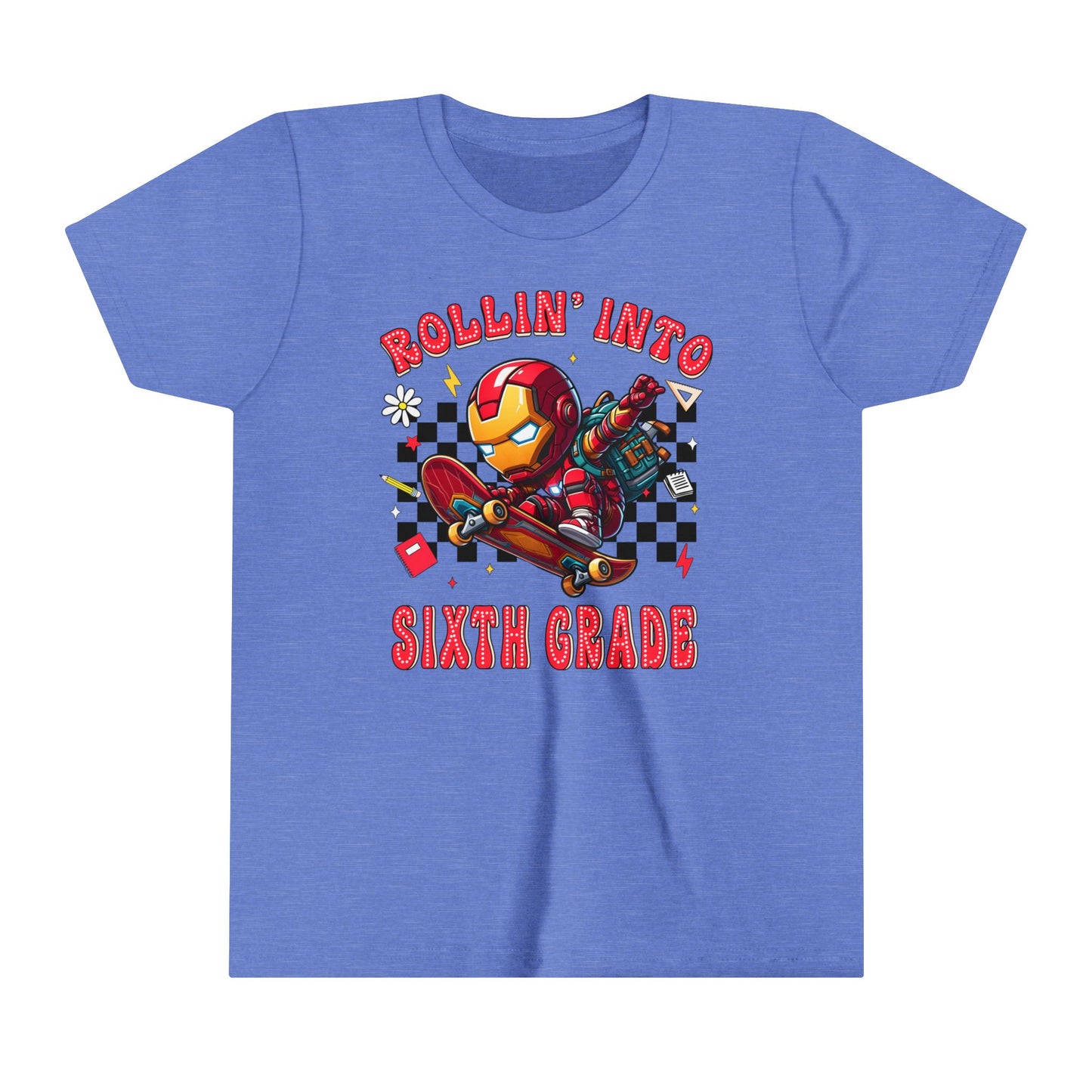 IRON MAN - Rollin' Into 6th Grade Youth Short Sleeve Tee