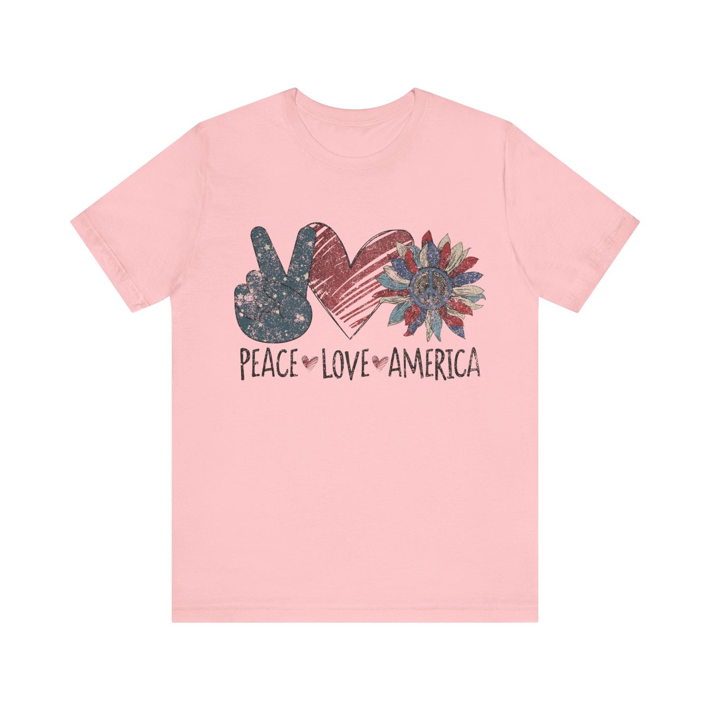 Peace Love America Jersey Short Sleeve Tee