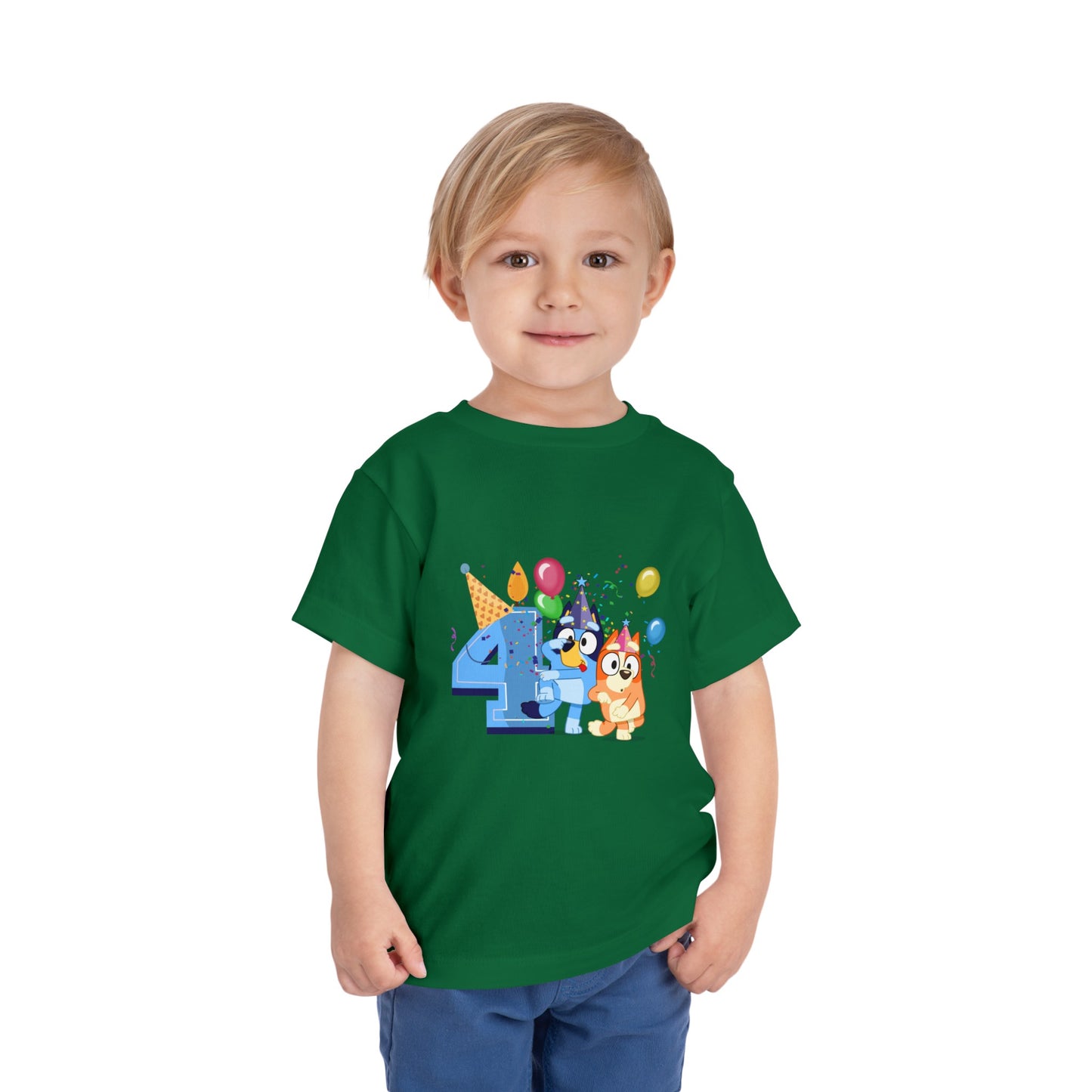 4th Birthday Toddler Short Sleeve Tee
