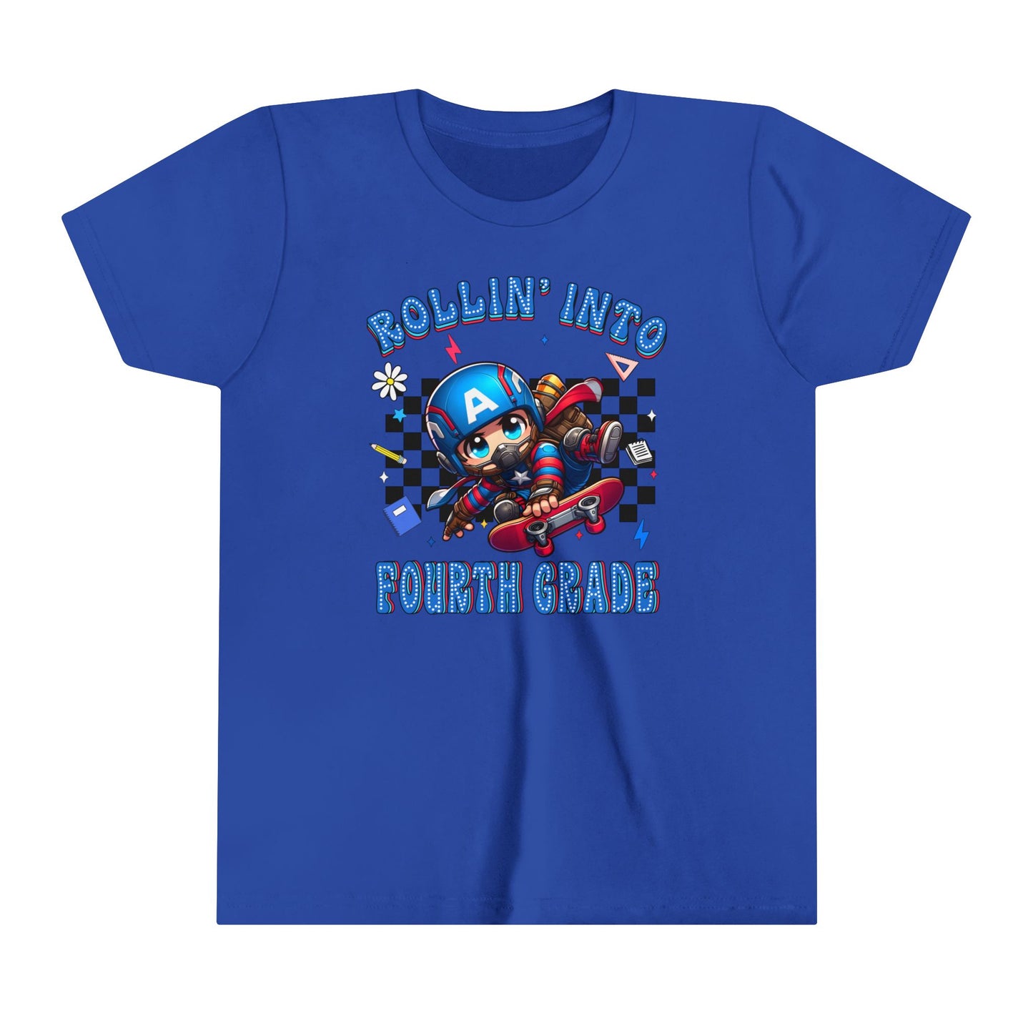 CAPTAIN AMERICA - Rollin' Into 4th Grade Youth Short Sleeve Tee