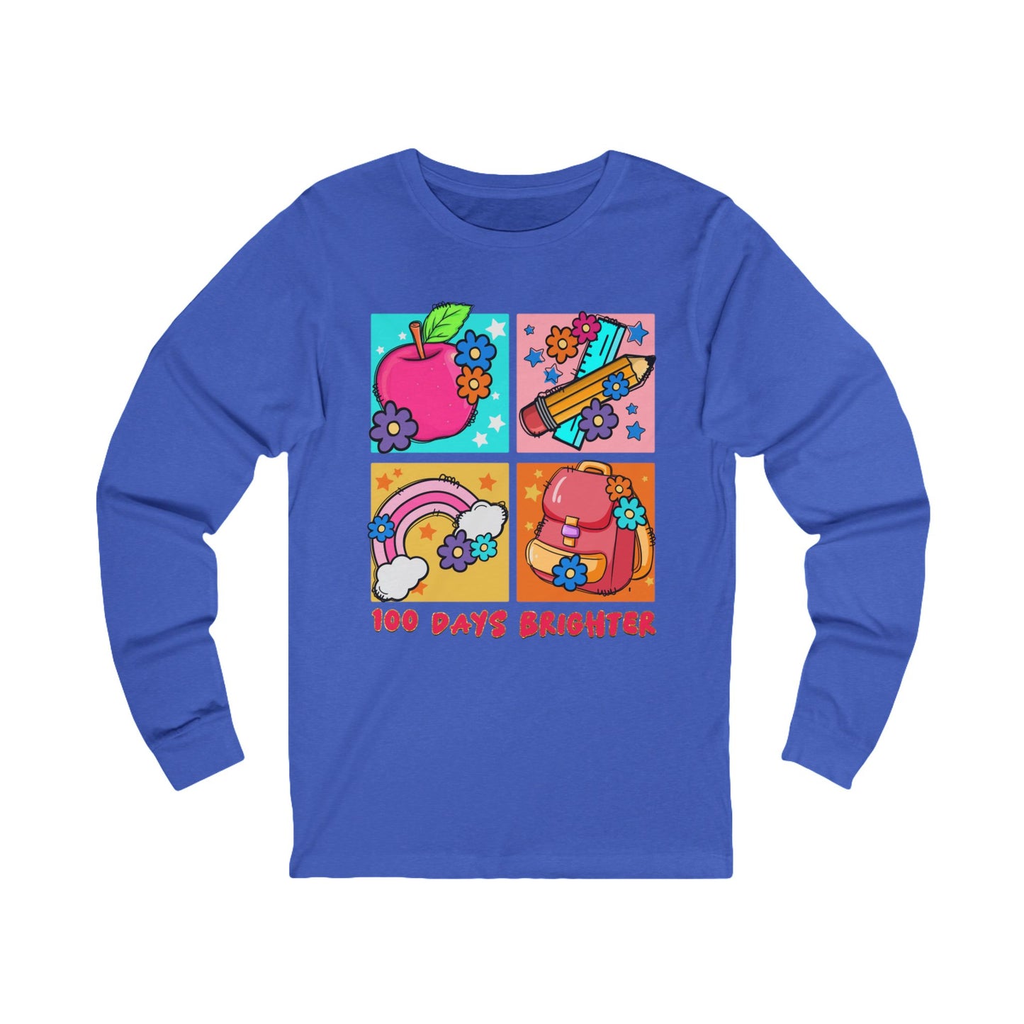 100 days brighter Jersey Long Sleeve Tee
