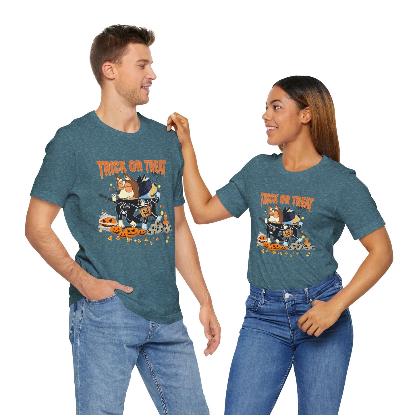 Trick or Treat with Chili and Bandit Jersey Short Sleeve Tee