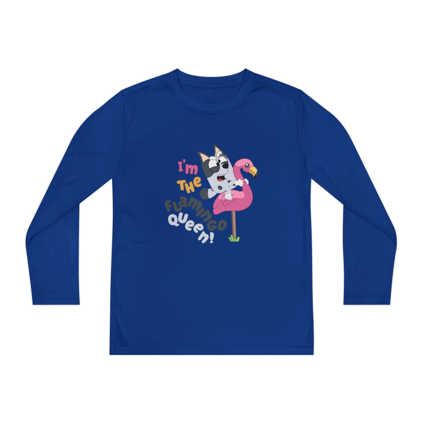 I'm the flamingo queen Youth Long Sleeve Competitor Tee