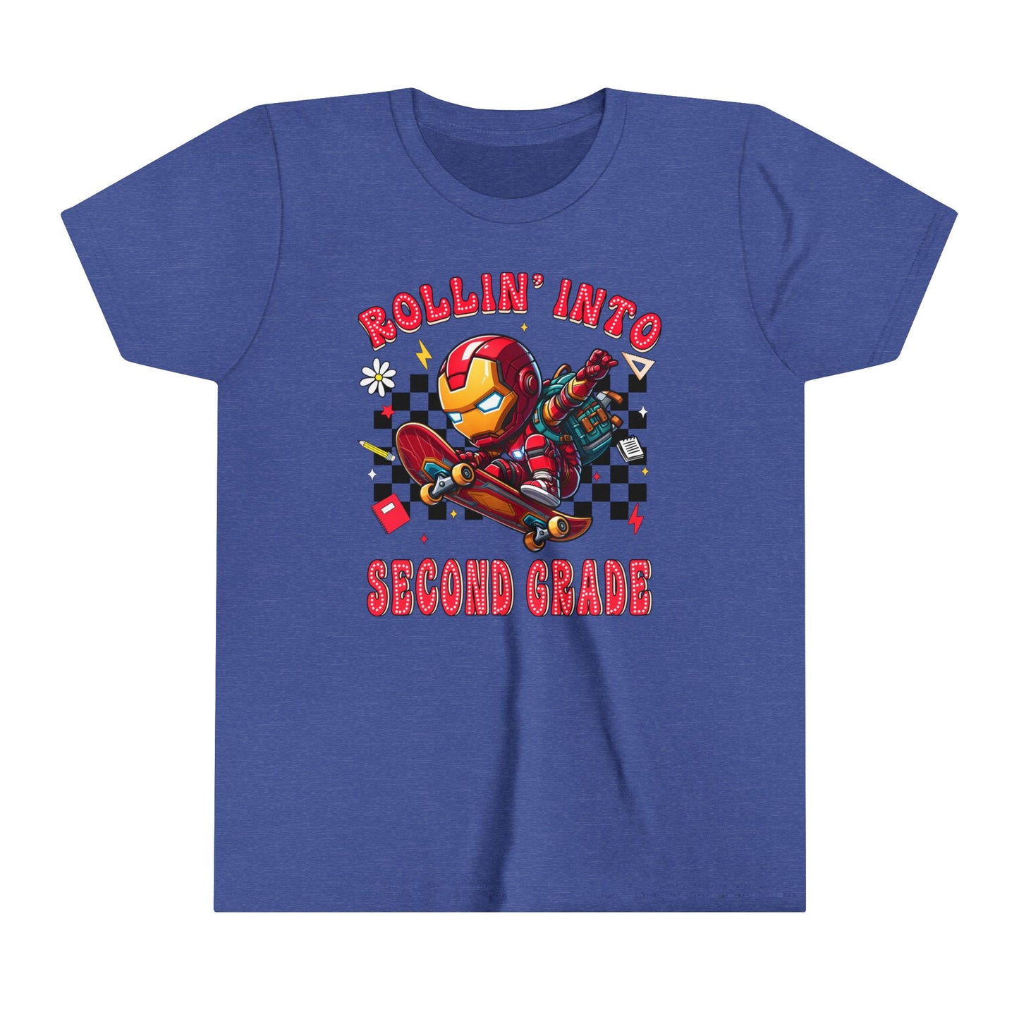 IRON MAN - Rollin' Into 2nd Grade Youth Short Sleeve Tee