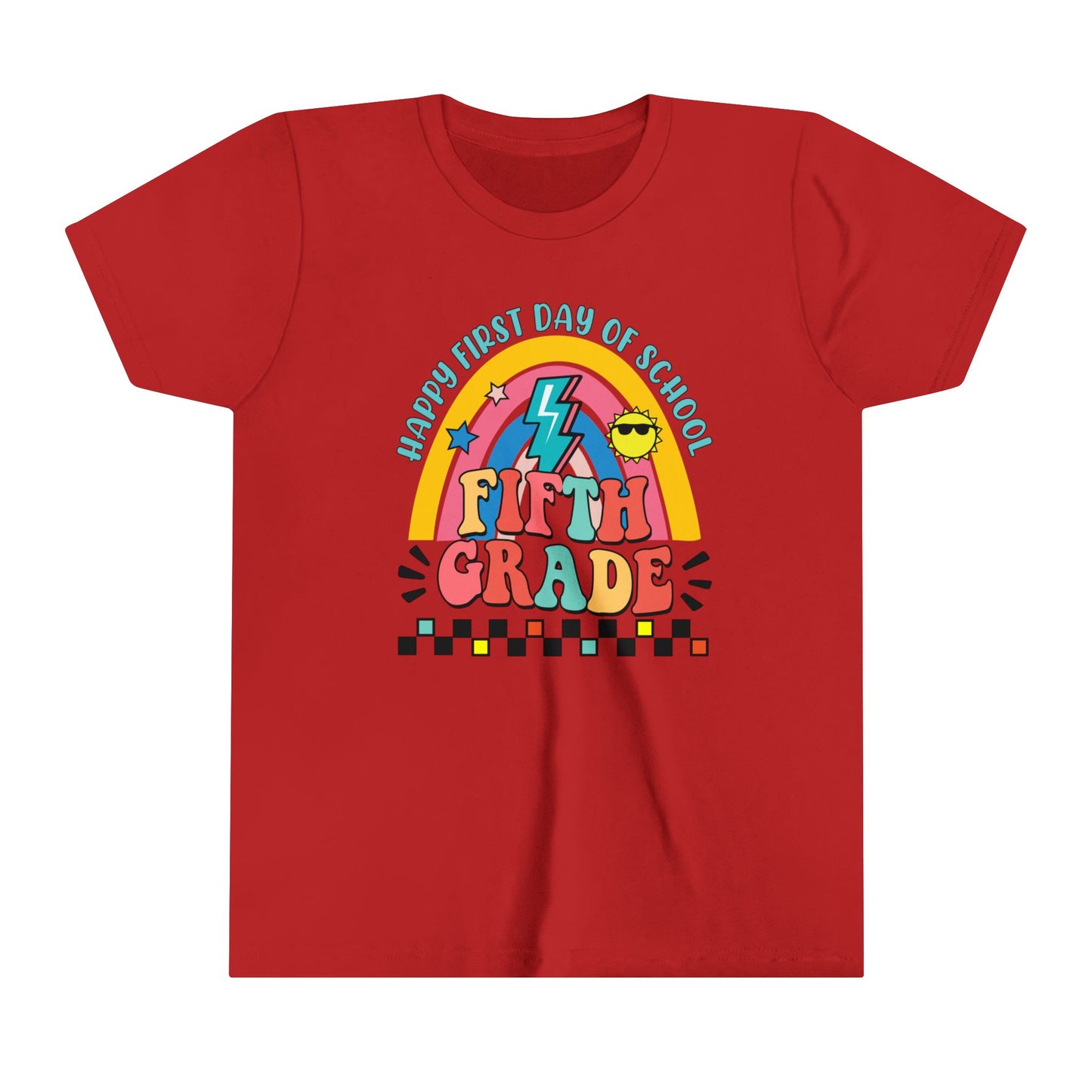 Happy First day of School - 5th Grade Youth Short Sleeve Tee