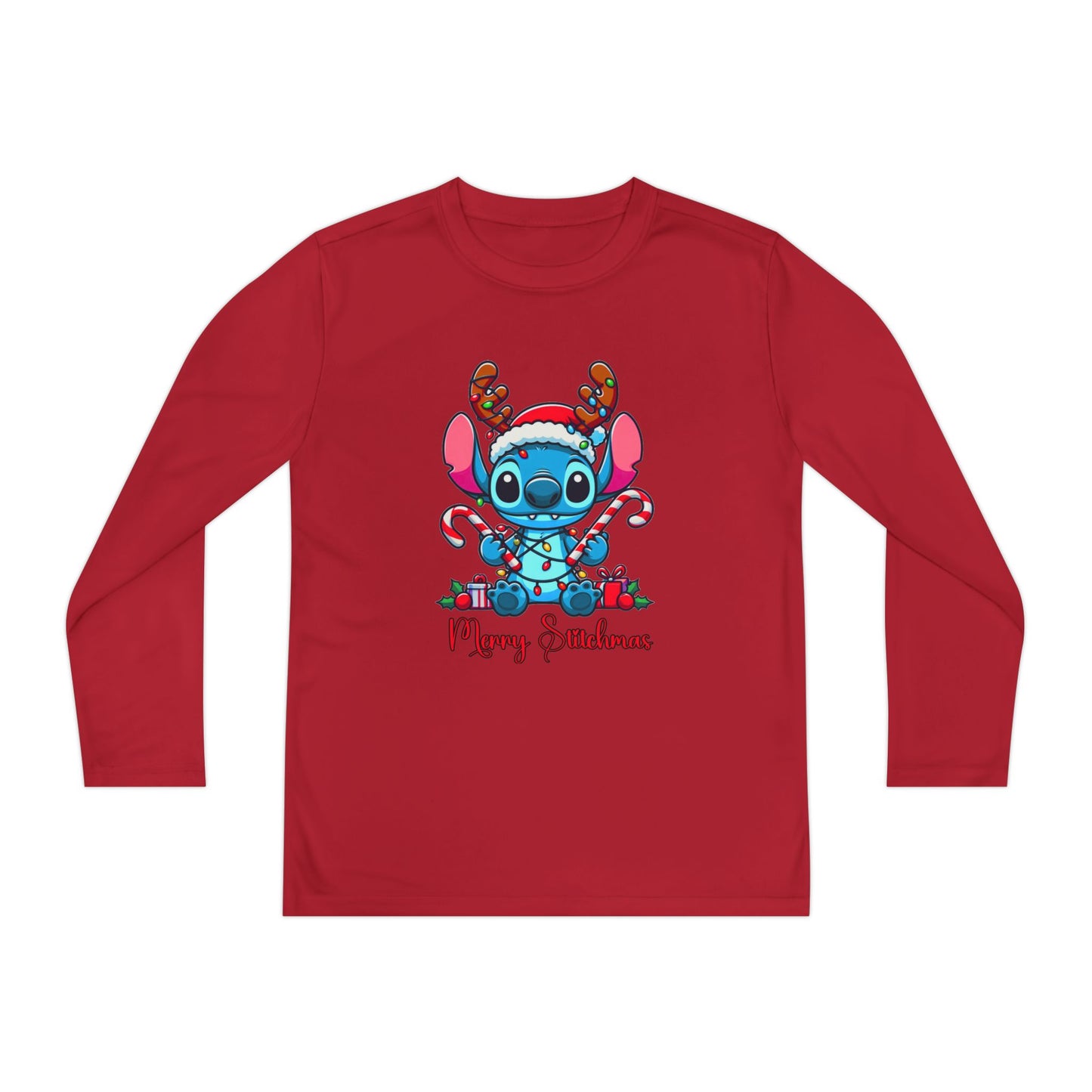 Merry Stitchmas Youth Long Sleeve Competitor Tee