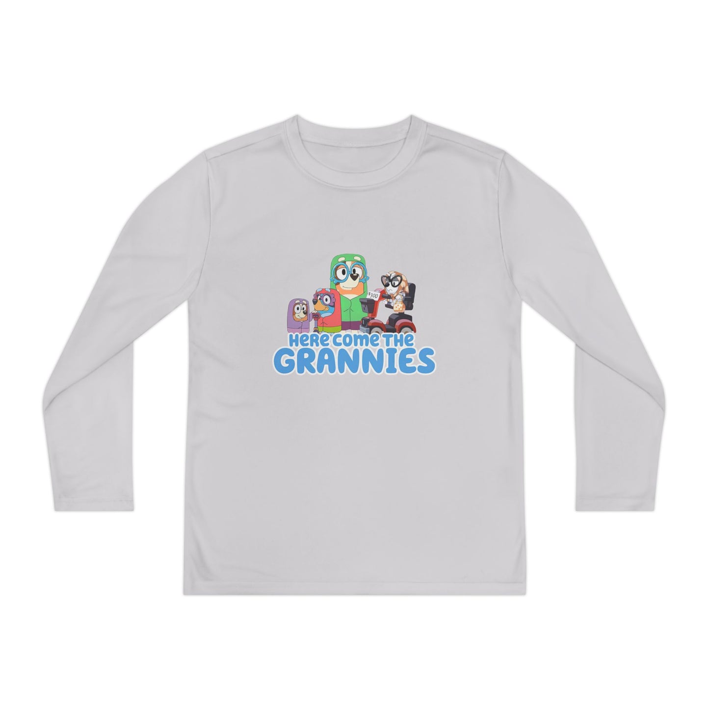 Here comes the grannies Youth Long Sleeve Competitor Tee