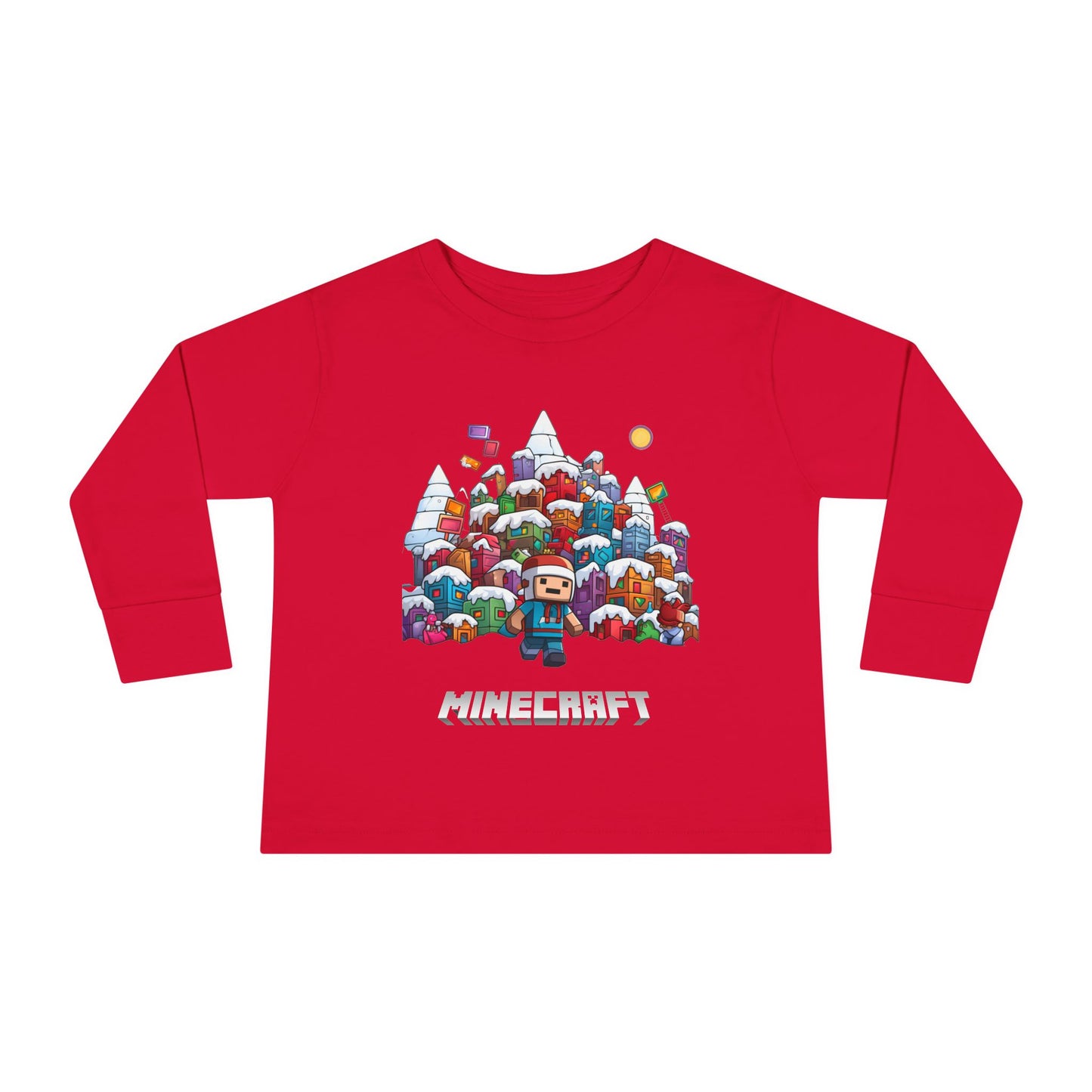 Christmas Mine-craft Toddler Long Sleeve Tee