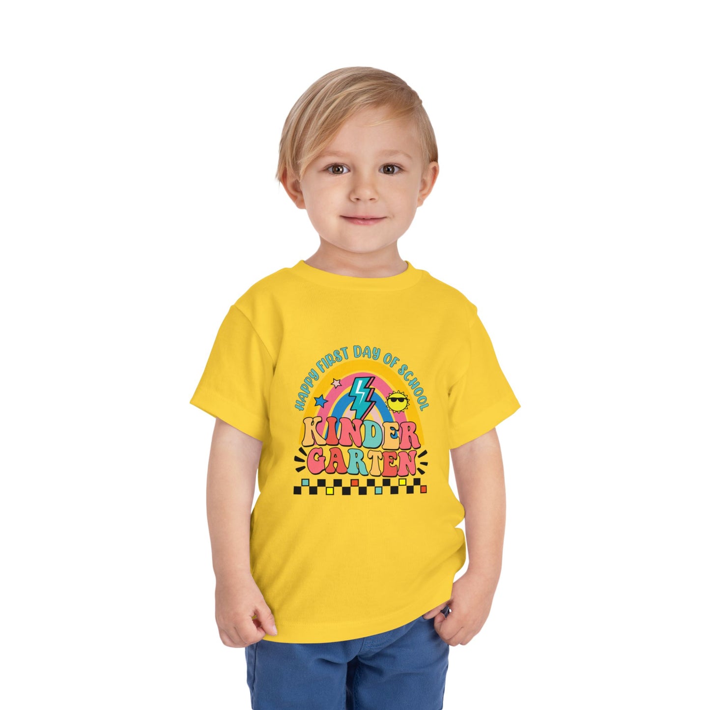 Happy First Day of School - Kindergarten Toddler Short Sleeve Tee