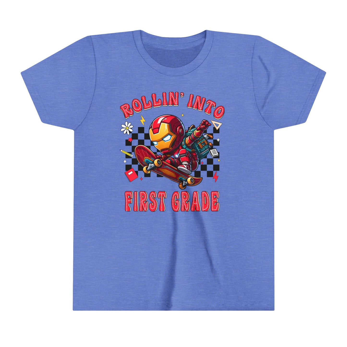 IRON MAN - Rollin' Into 1st Grade Youth Short Sleeve Tee
