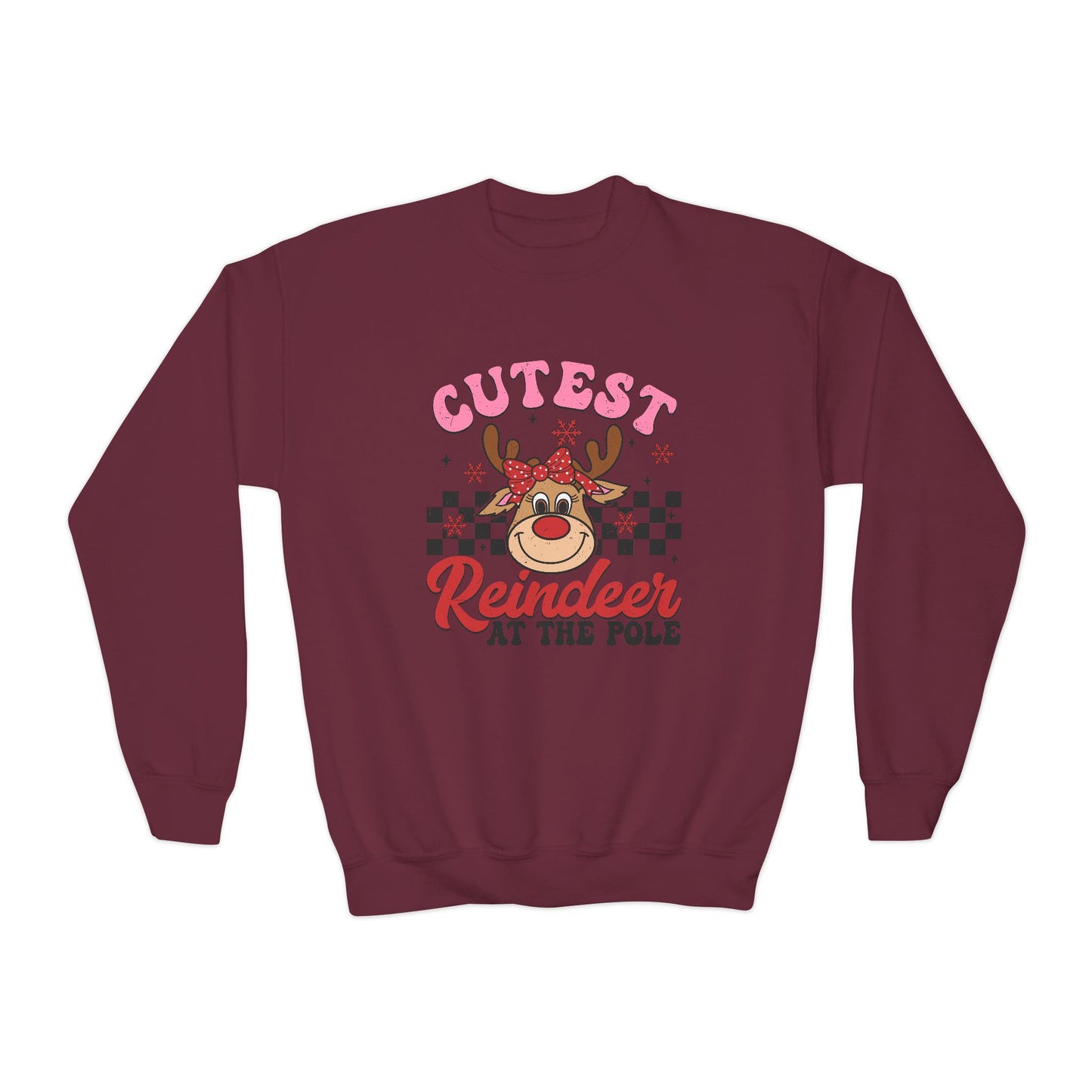 Cutest Reindeer at the Pole Youth Crewneck Sweatshirt