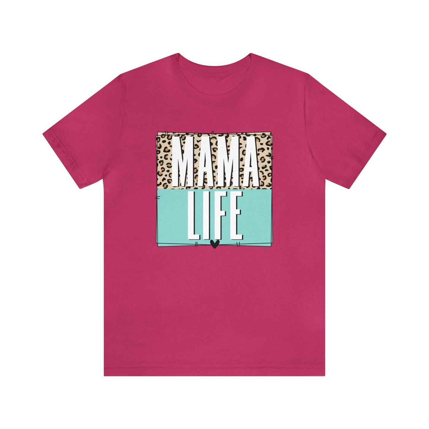 Mama life Leopard print short sleeve tshirt