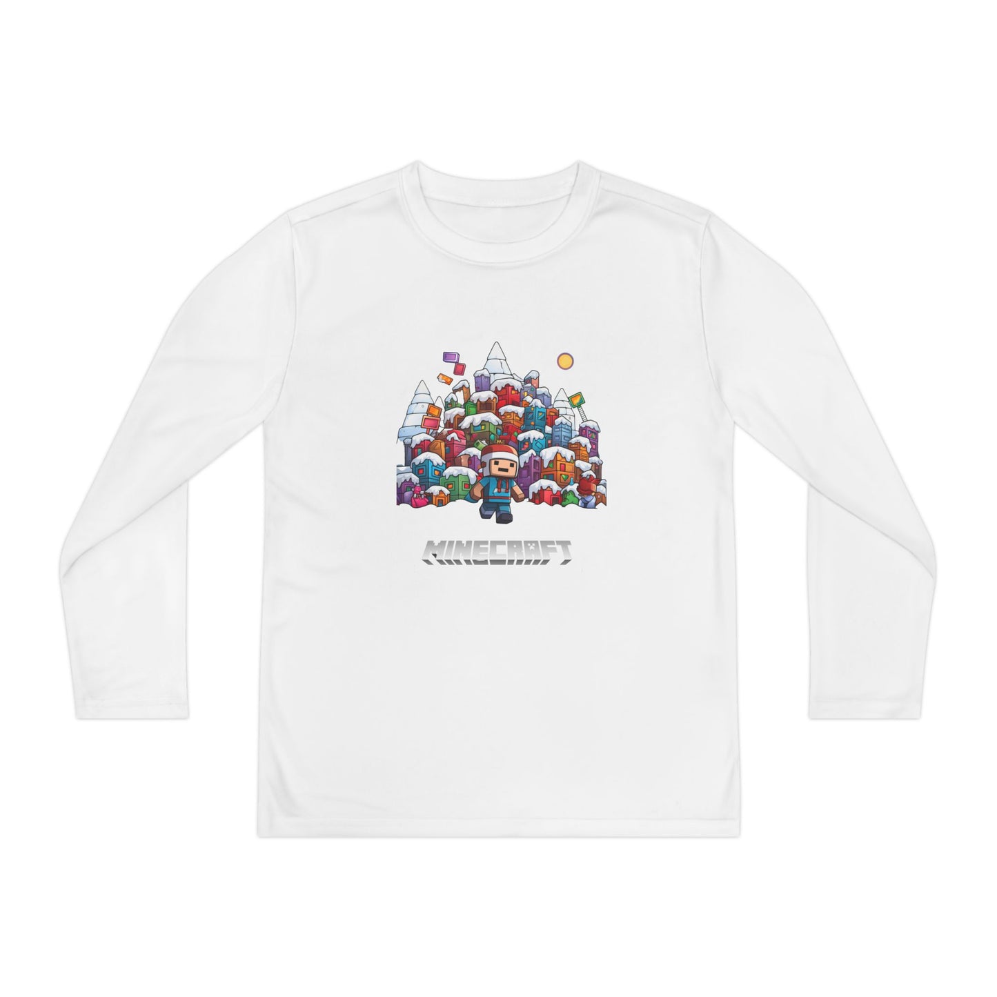 Christmas Mine-craft Youth Long Sleeve Competitor Tee