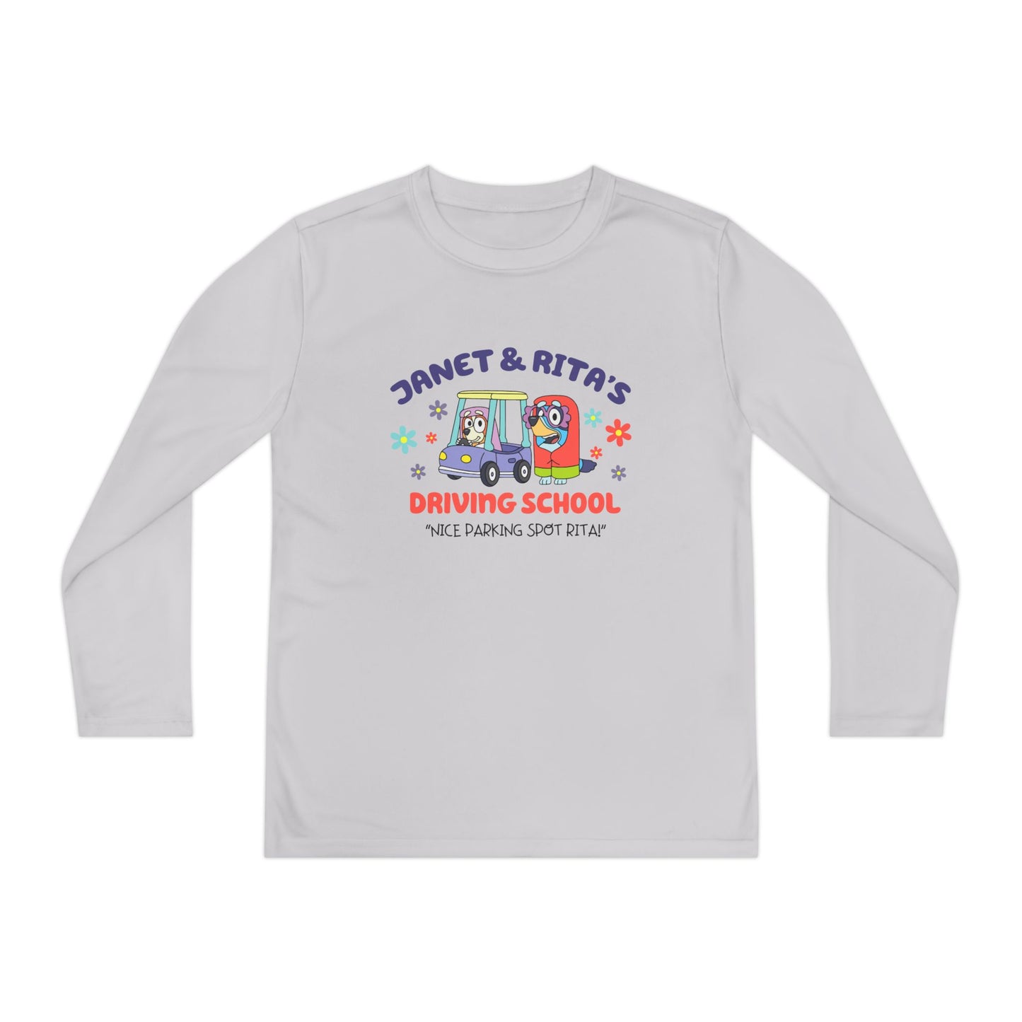 Janet & Rita's driving school Youth Long Sleeve Competitor Tee