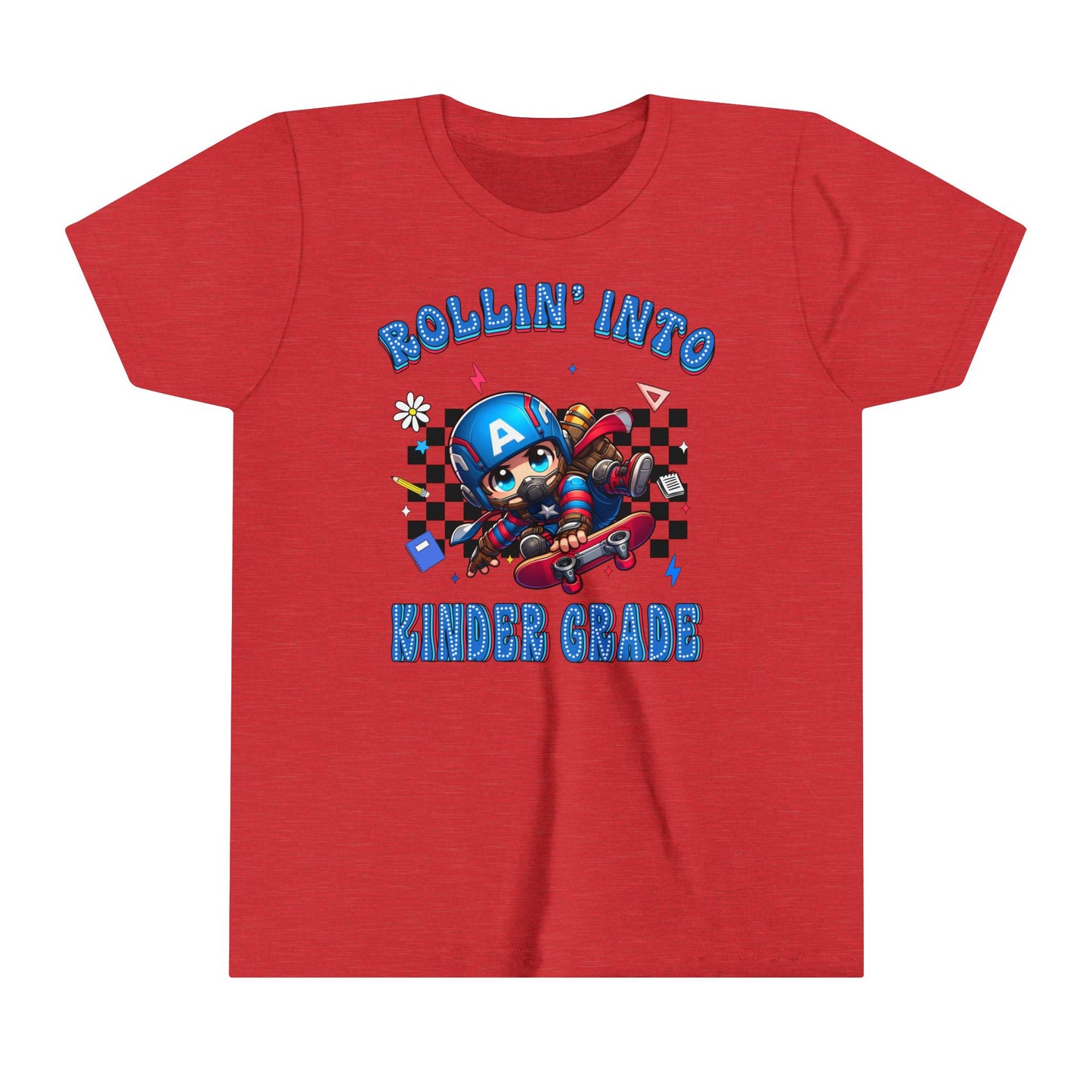 CAPTAIN AMERICA - Rollin' Into Kinder Grade Youth Short Sleeve Tee