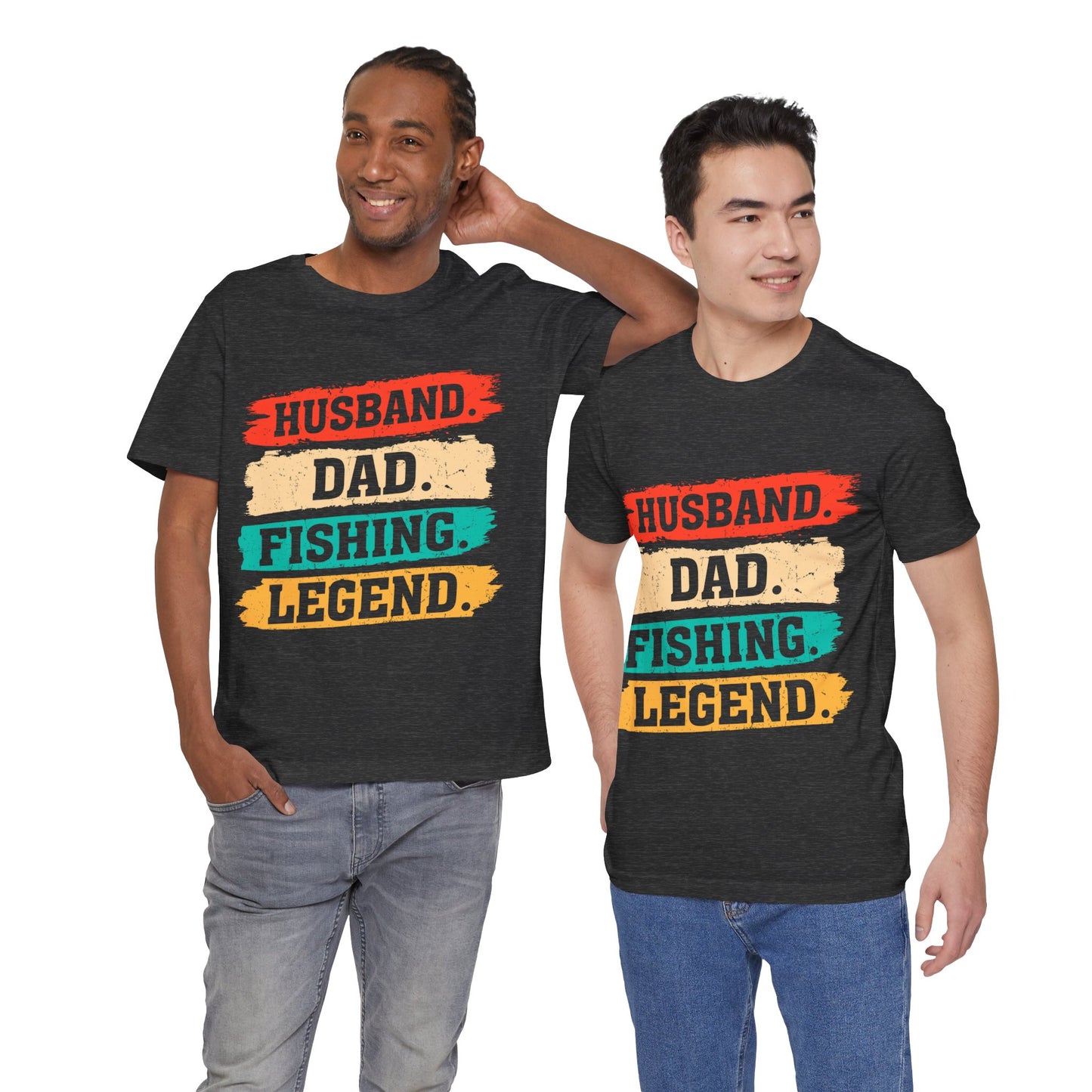 Husband Dad Fishing Legend Jersey Short Sleeve Tee