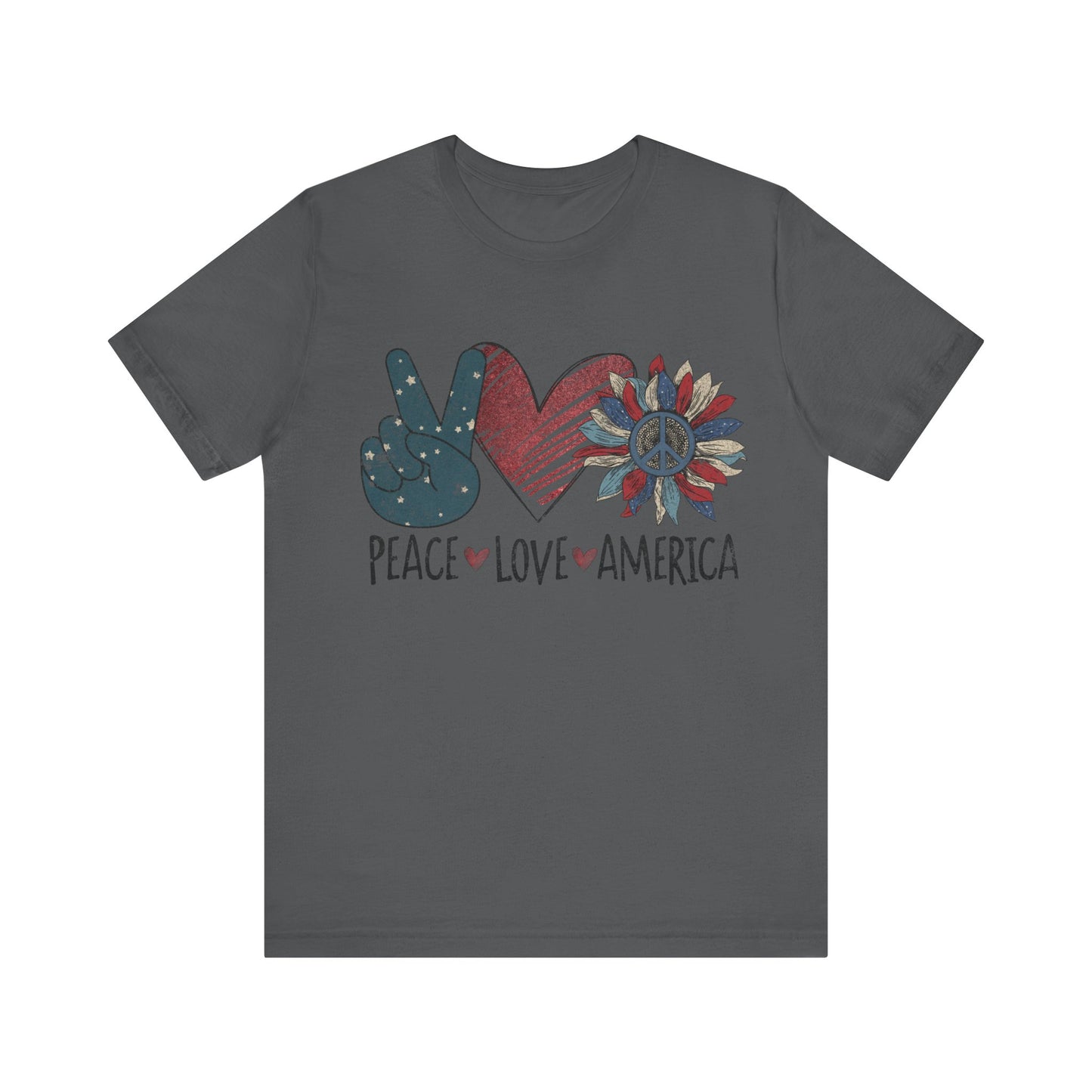 Peace Love America Jersey Short Sleeve Tee