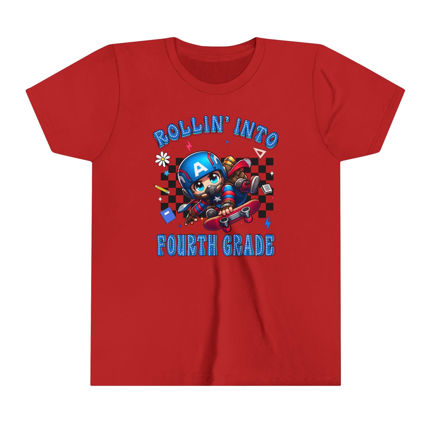 CAPTAIN AMERICA - Rollin' Into 4th Grade Youth Short Sleeve Tee