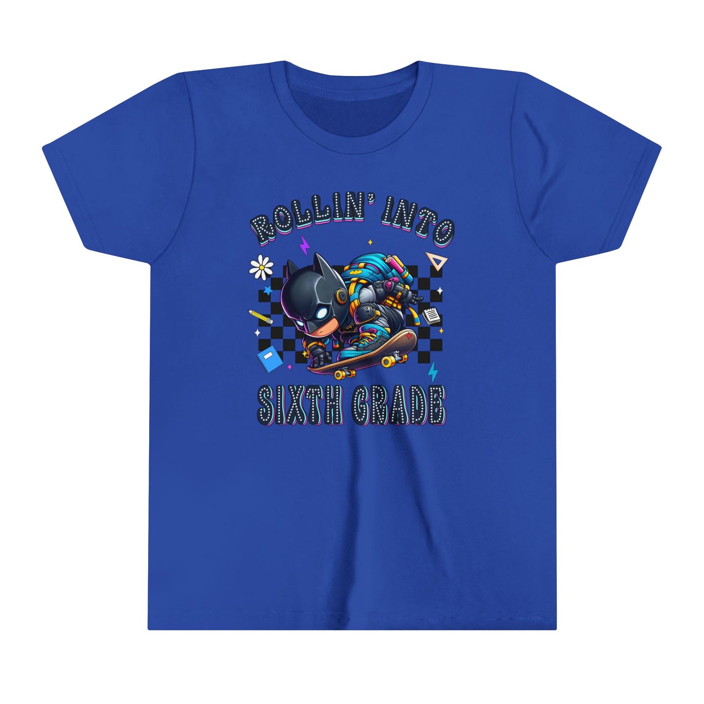 BATMAN - Rollin' Into 6th Grade Youth Short Sleeve Tee
