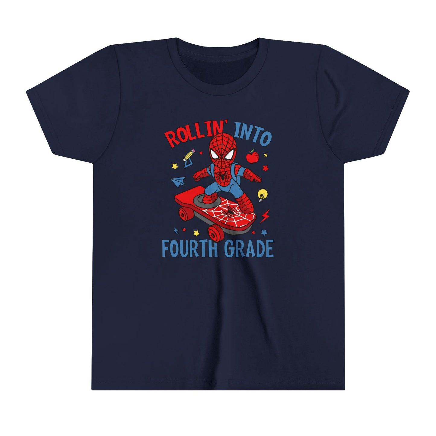 Rollin' Into 4th Grade Youth Short Sleeve Tee