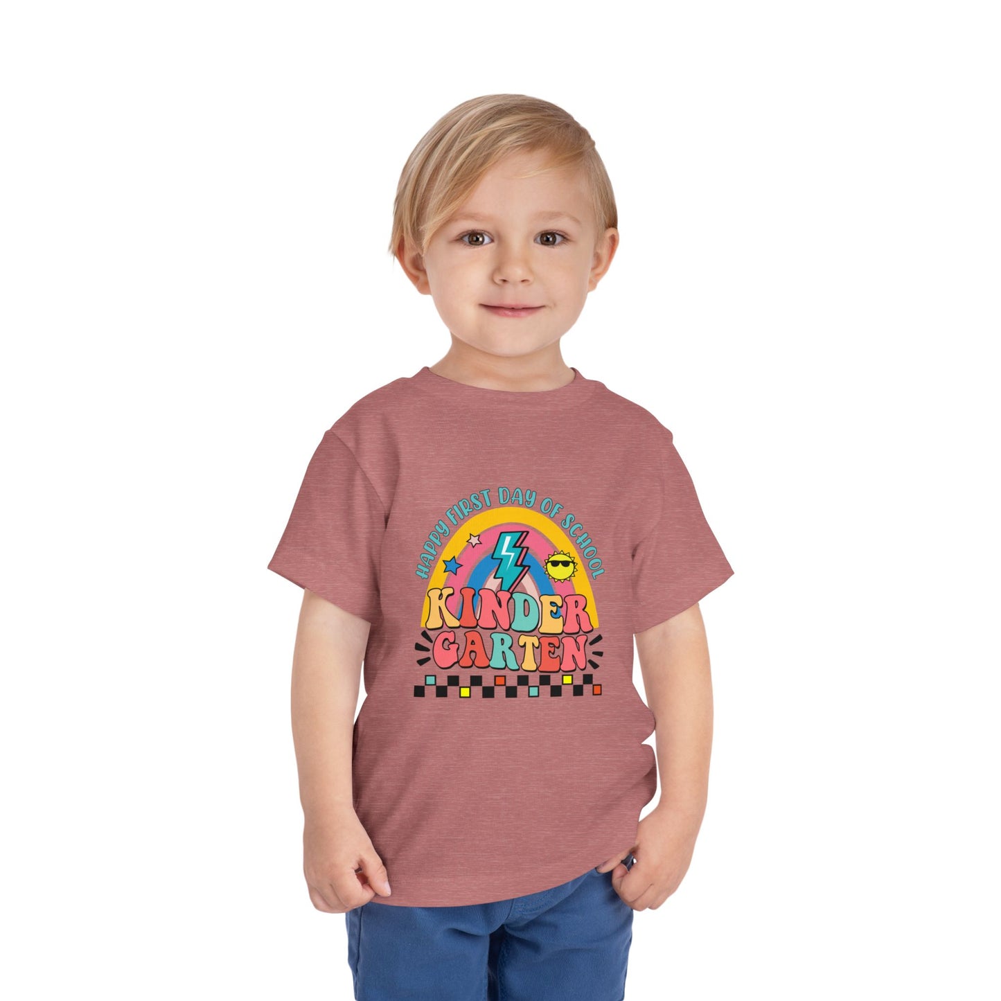 Happy First Day of School - Kindergarten Toddler Short Sleeve Tee
