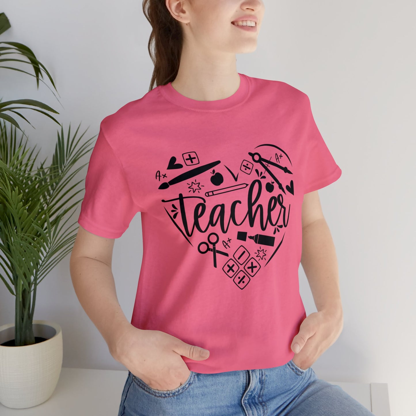 Teacher heart Short sleeve Tshirt