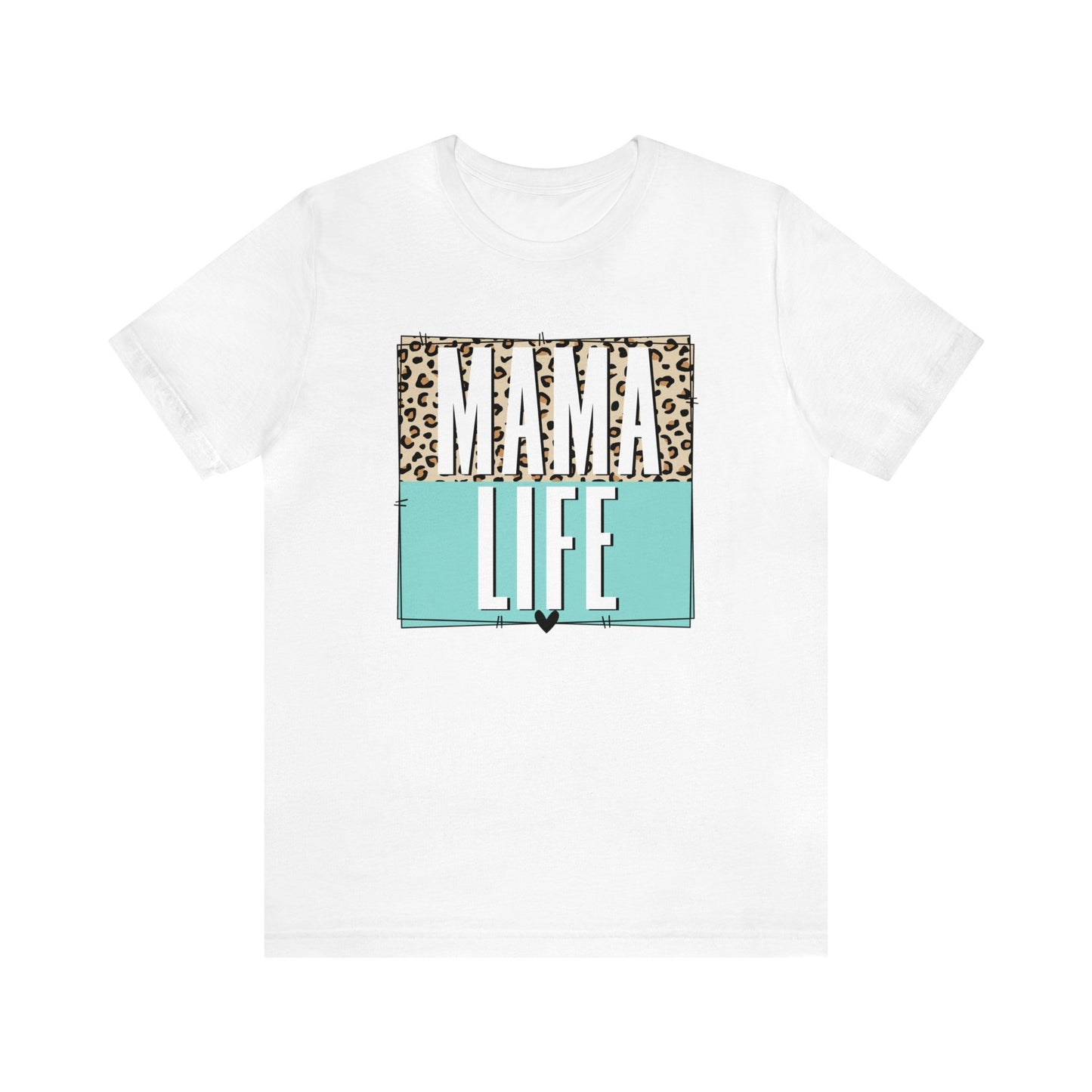 Mama life Leopard print short sleeve tshirt