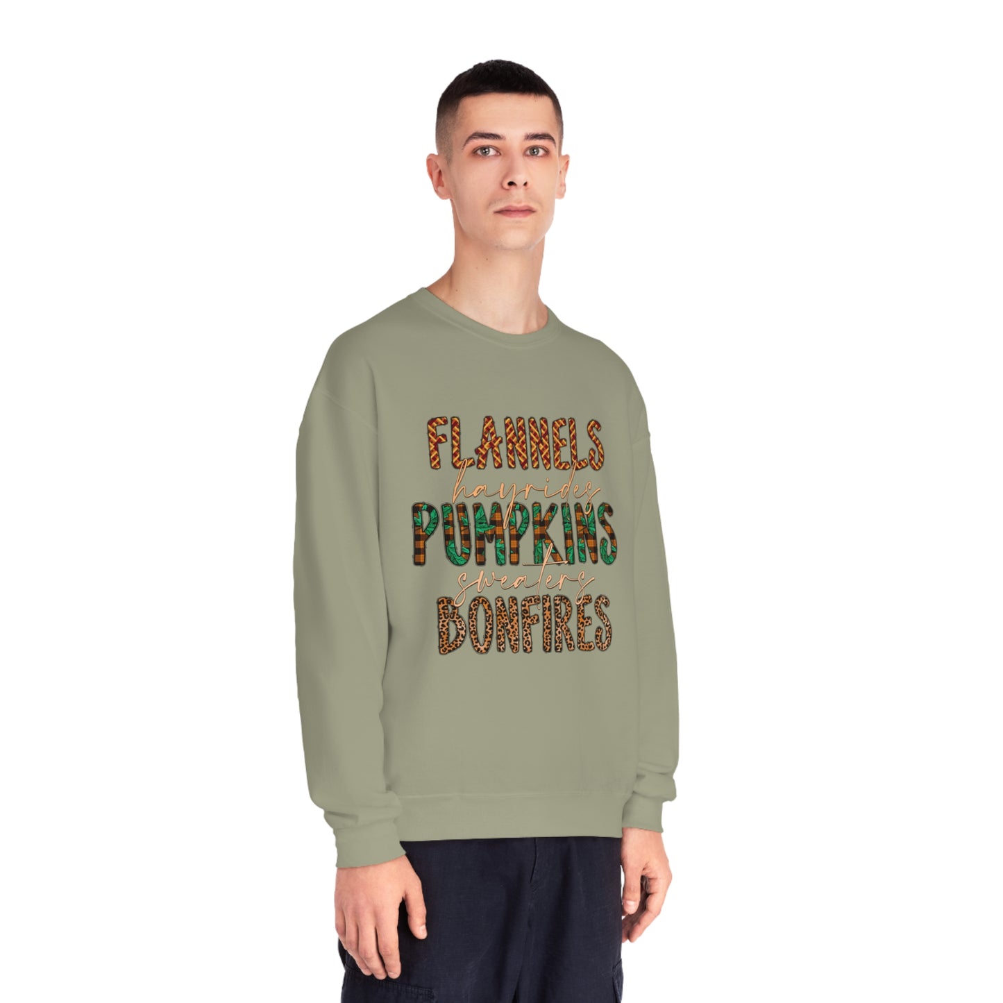 Flannels, Hayrides, Pumpkins, Sweaters, Bonfires Crewneck Sweatshirt