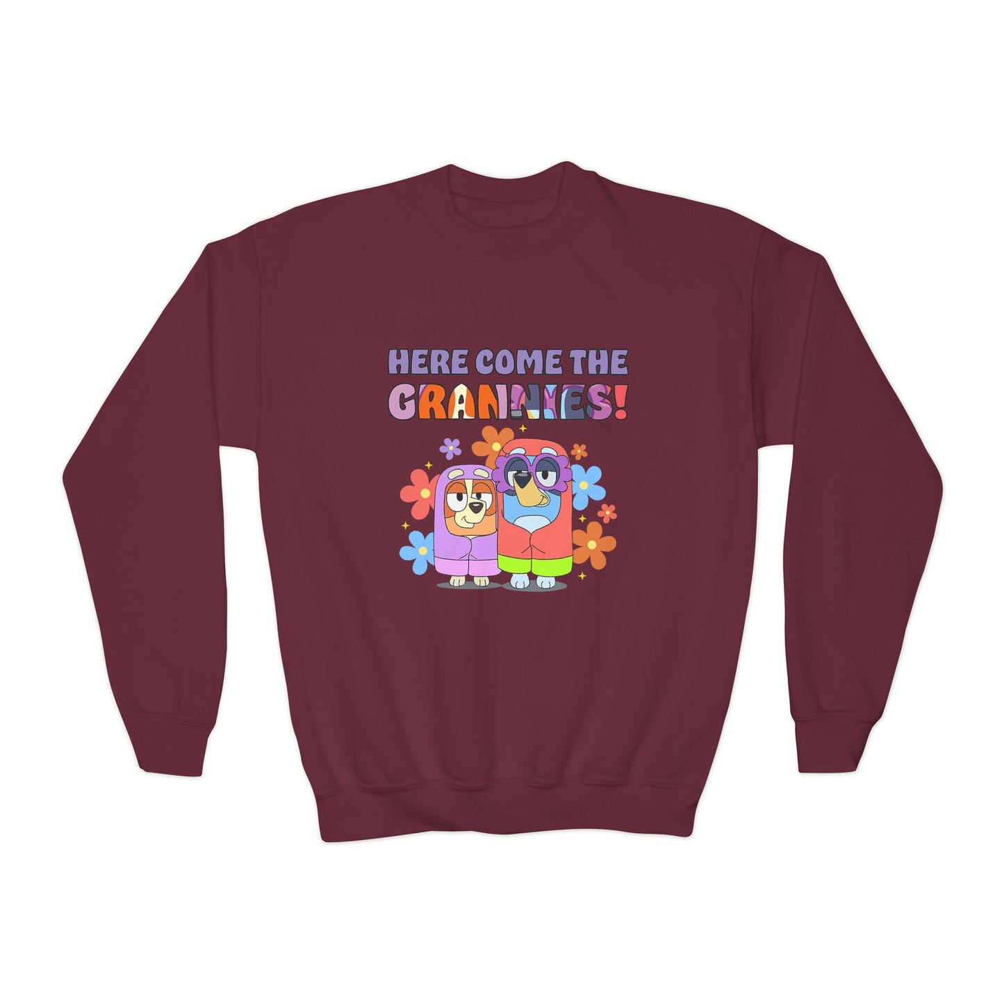Here comes the grannies Youth Crewneck Sweatshirt