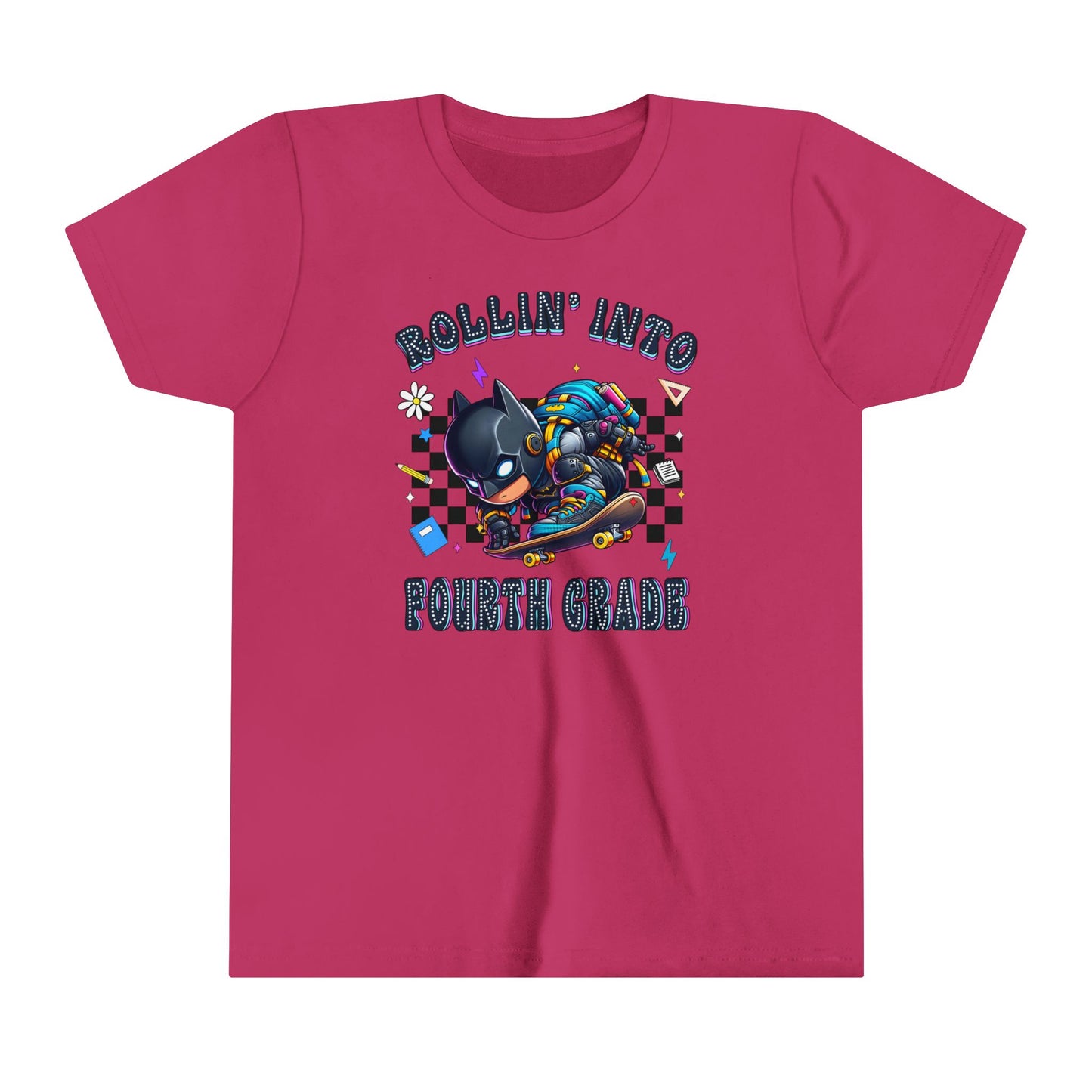 BATMAN - Rollin' Into 4th Grade Youth Short Sleeve Tee