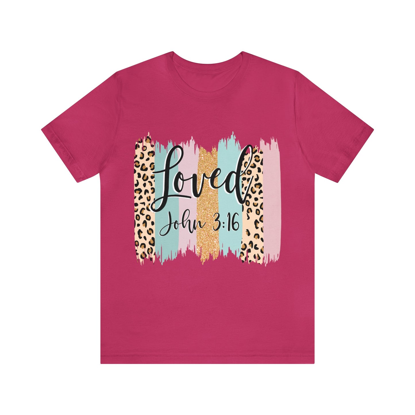 Loved (front) circle/cross (back) Short Sleeve Tshirt