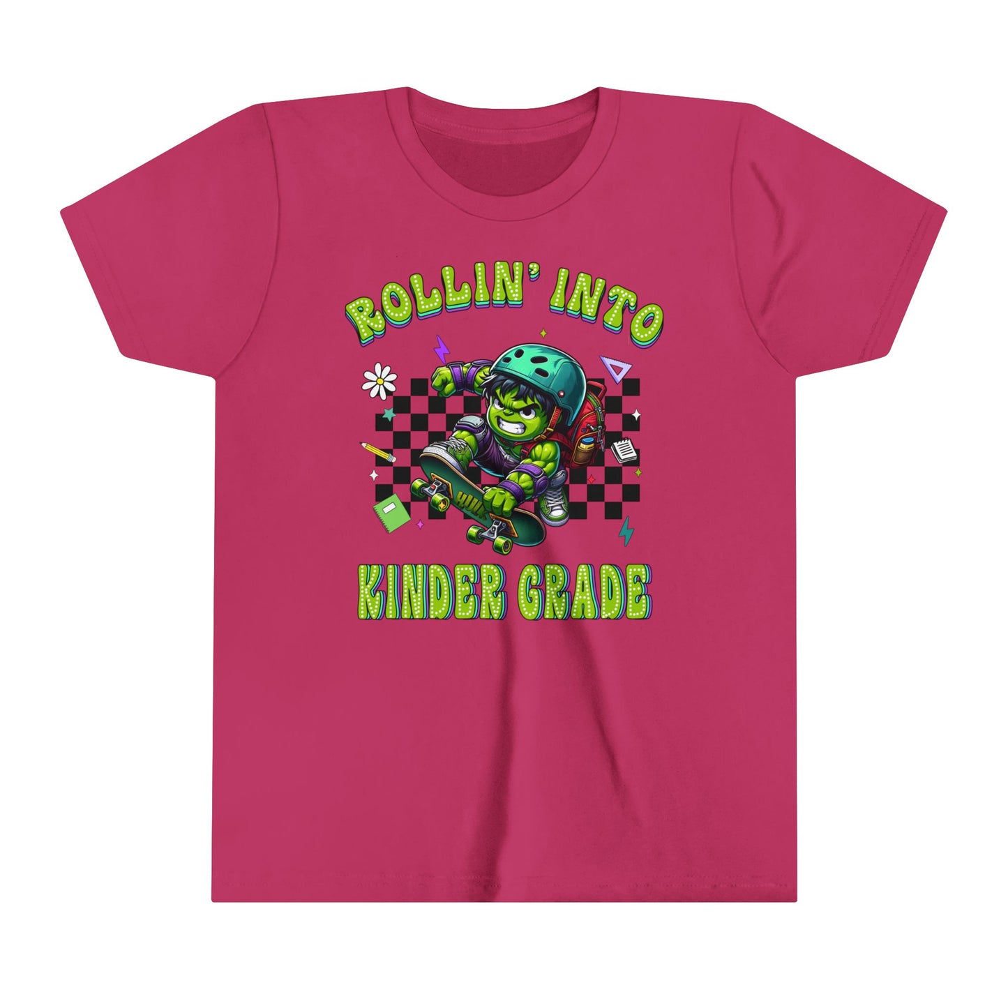 HULK - Rollin' Into Kinder Grade Youth Short Sleeve Tee