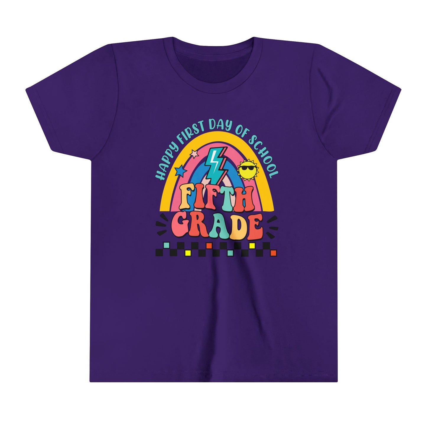 Happy First day of School - 5th Grade Youth Short Sleeve Tee