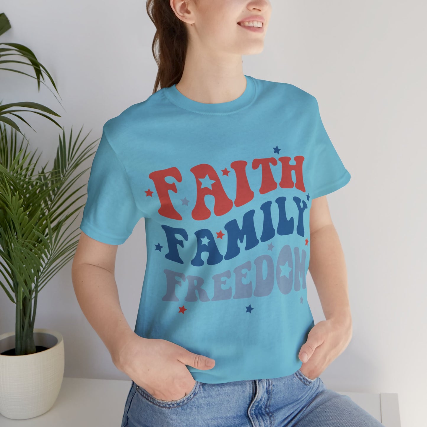 FAITH FAMILY FREEDOM Jersey Short Sleeve Tee