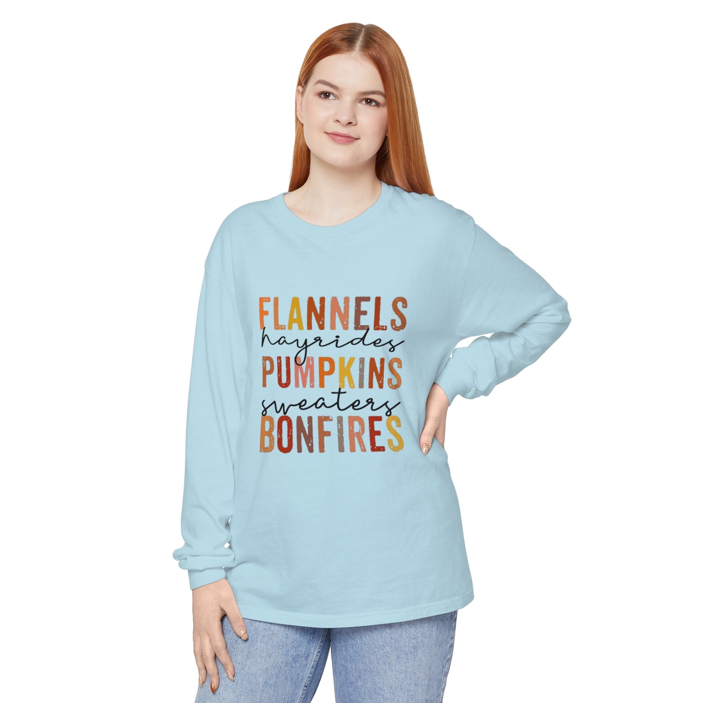 Flannels, Hayrides, Pumpkins, Sweaters,  Bonfires Long Sleeve T-Shirt