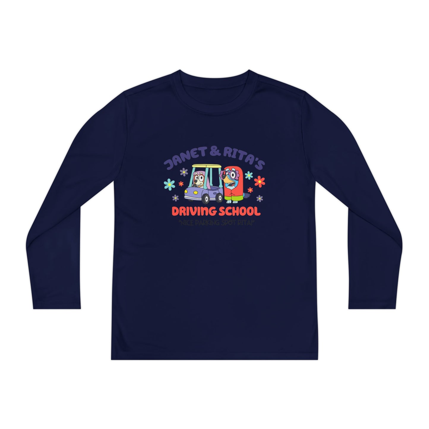 Janet & Rita's driving school Youth Long Sleeve Competitor Tee