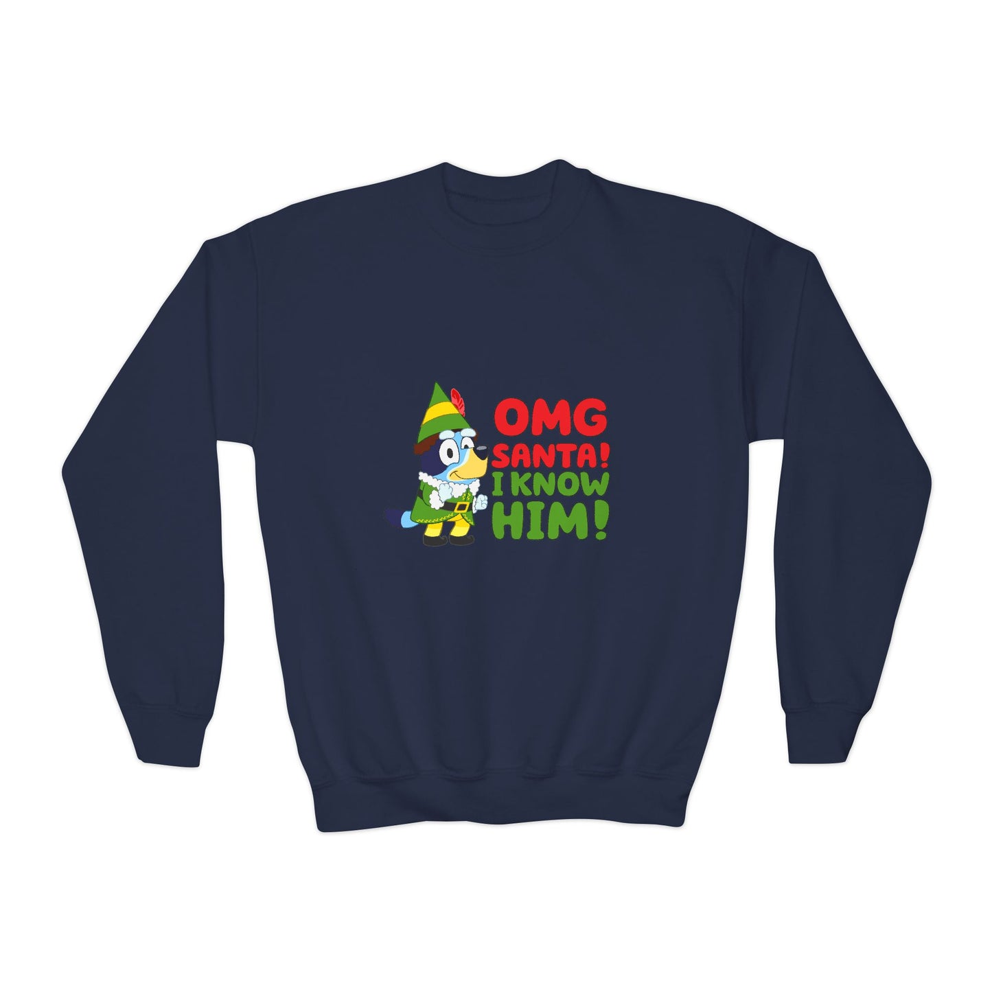 OMG Santa I know him Youth Crewneck Sweatshirt