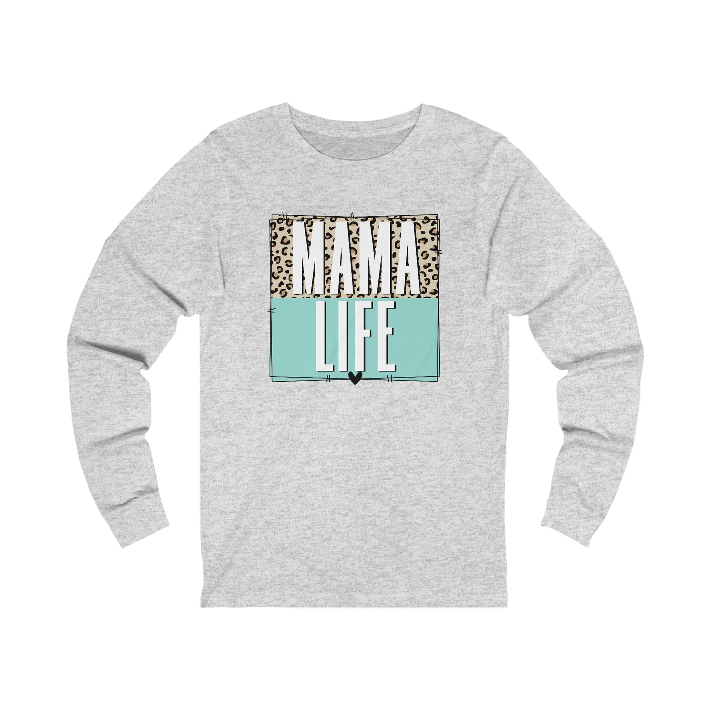 Mama life Leopard print long sleeve tshirt