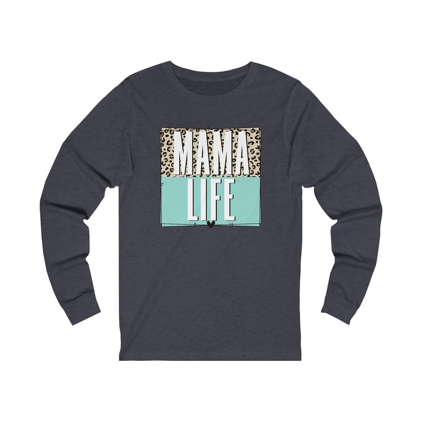 Mama life Leopard print long sleeve tshirt