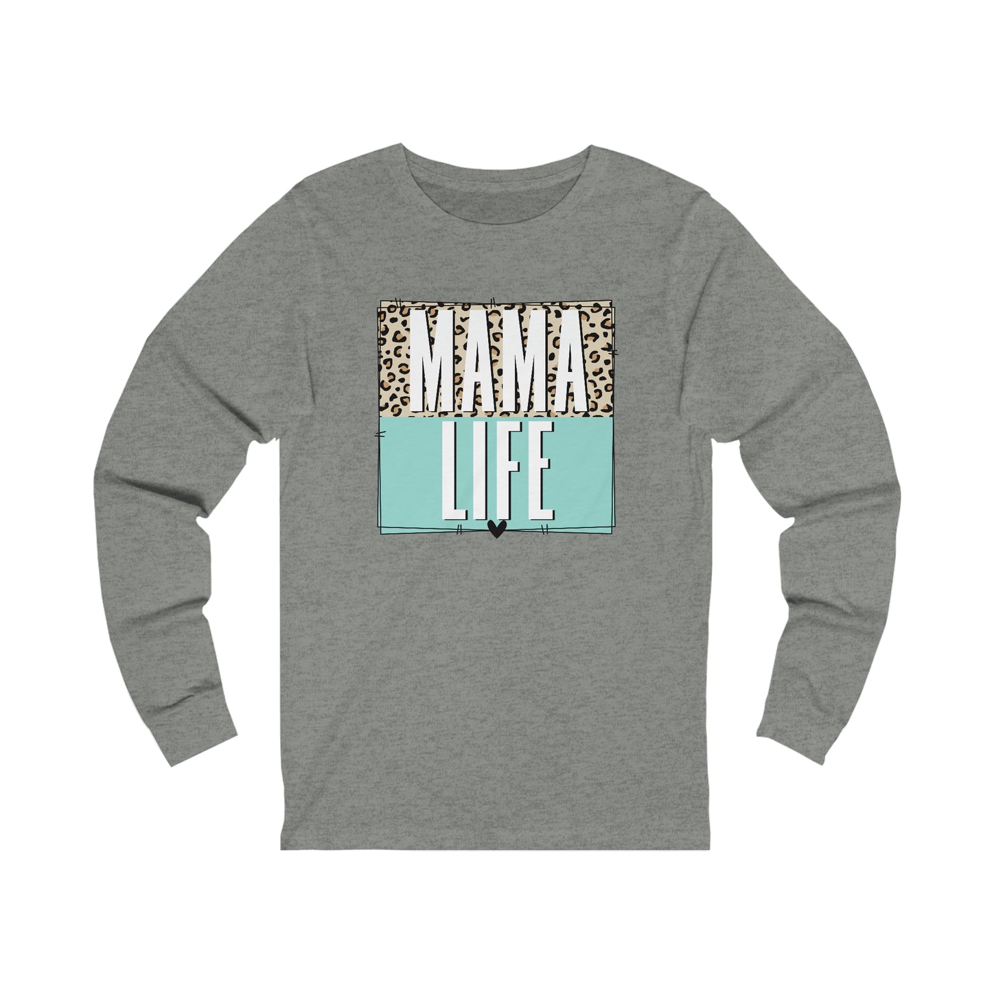 Mama life Leopard print long sleeve tshirt