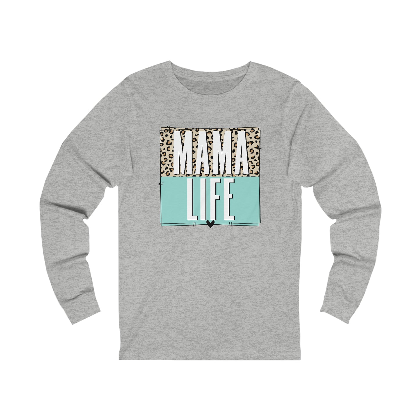 Mama life Leopard print long sleeve tshirt