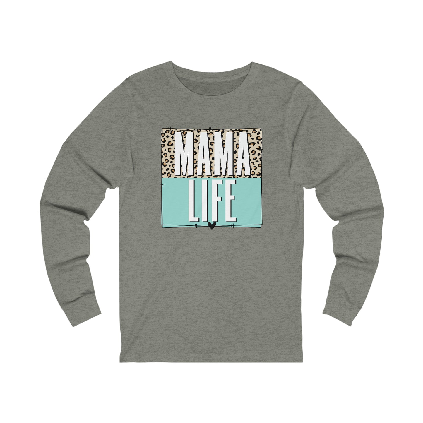 Mama life Leopard print long sleeve tshirt