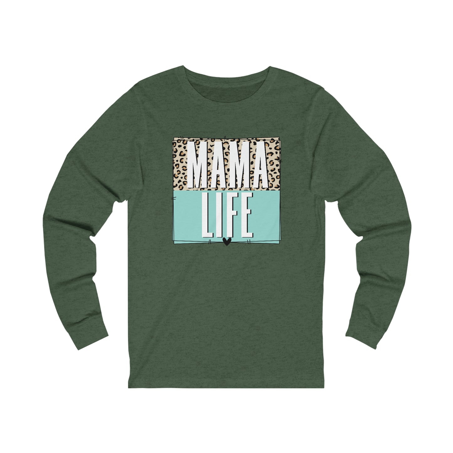 Mama life Leopard print long sleeve tshirt