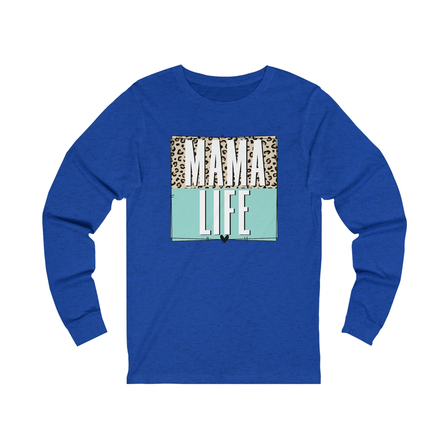 Mama life Leopard print long sleeve tshirt